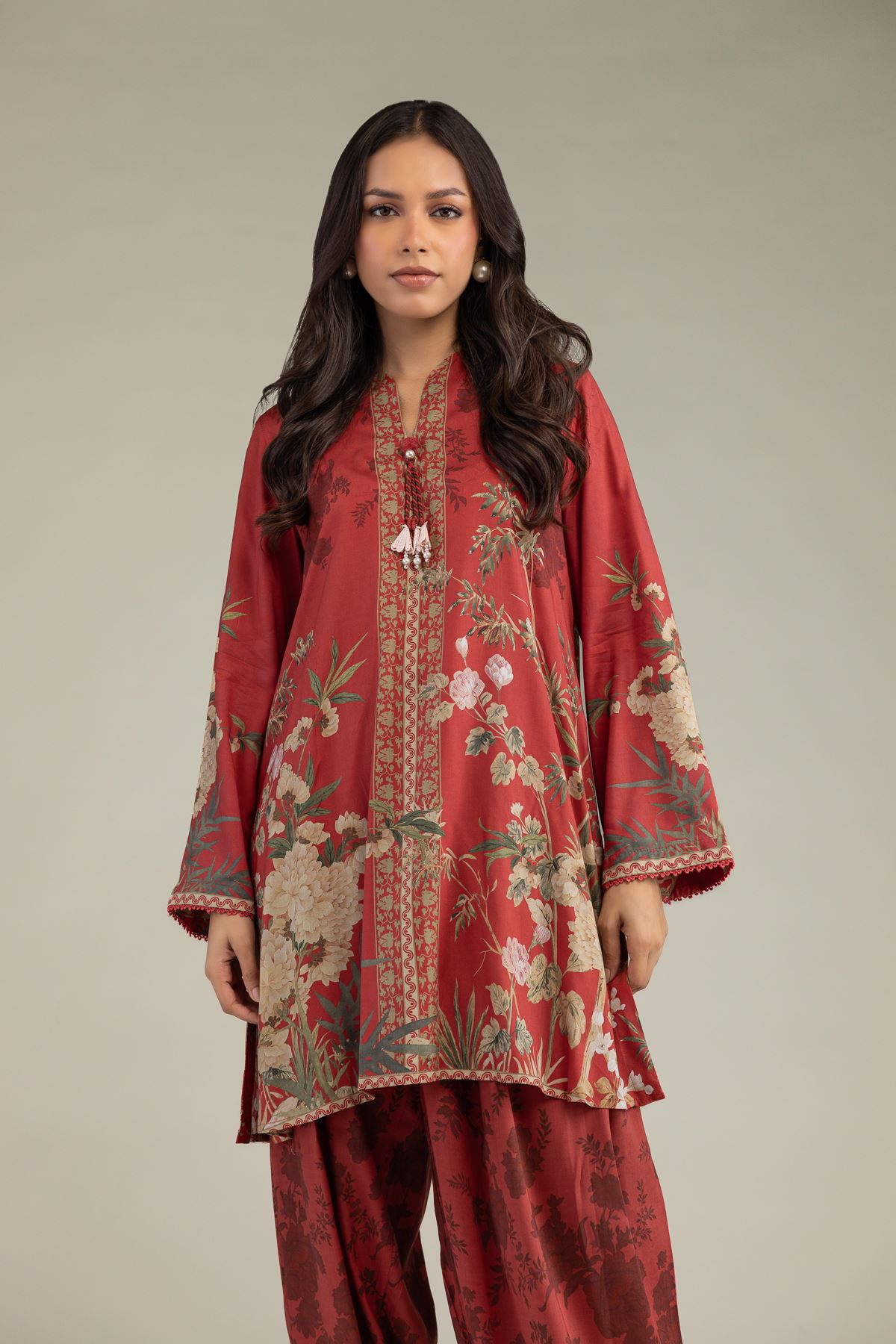 Printed Viscose Floral Printed Kurta - 1-26-224-B-E2-VG