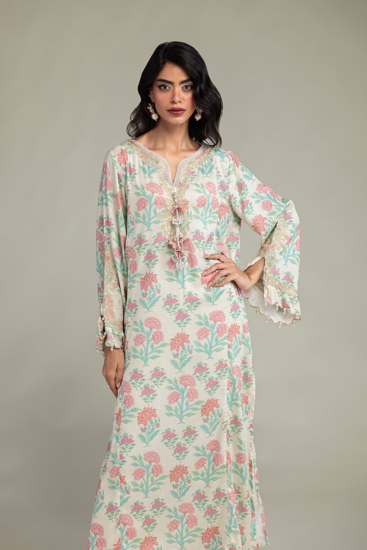 Embroidered Raw Silk Raw Silk Kurta - 1-26-301-B-I1-VG