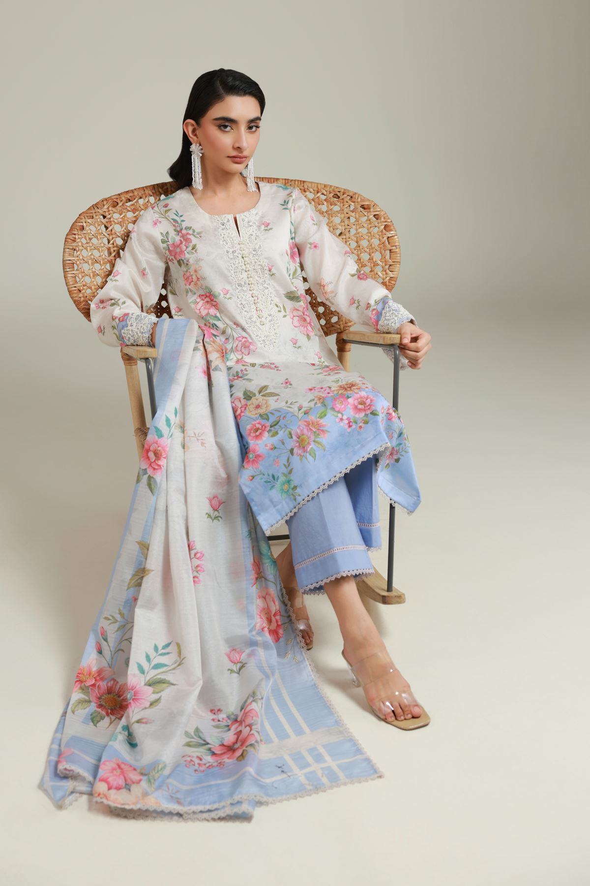 Printed Satin Fabrics 3 Piece - A22-26-119FE1-VG