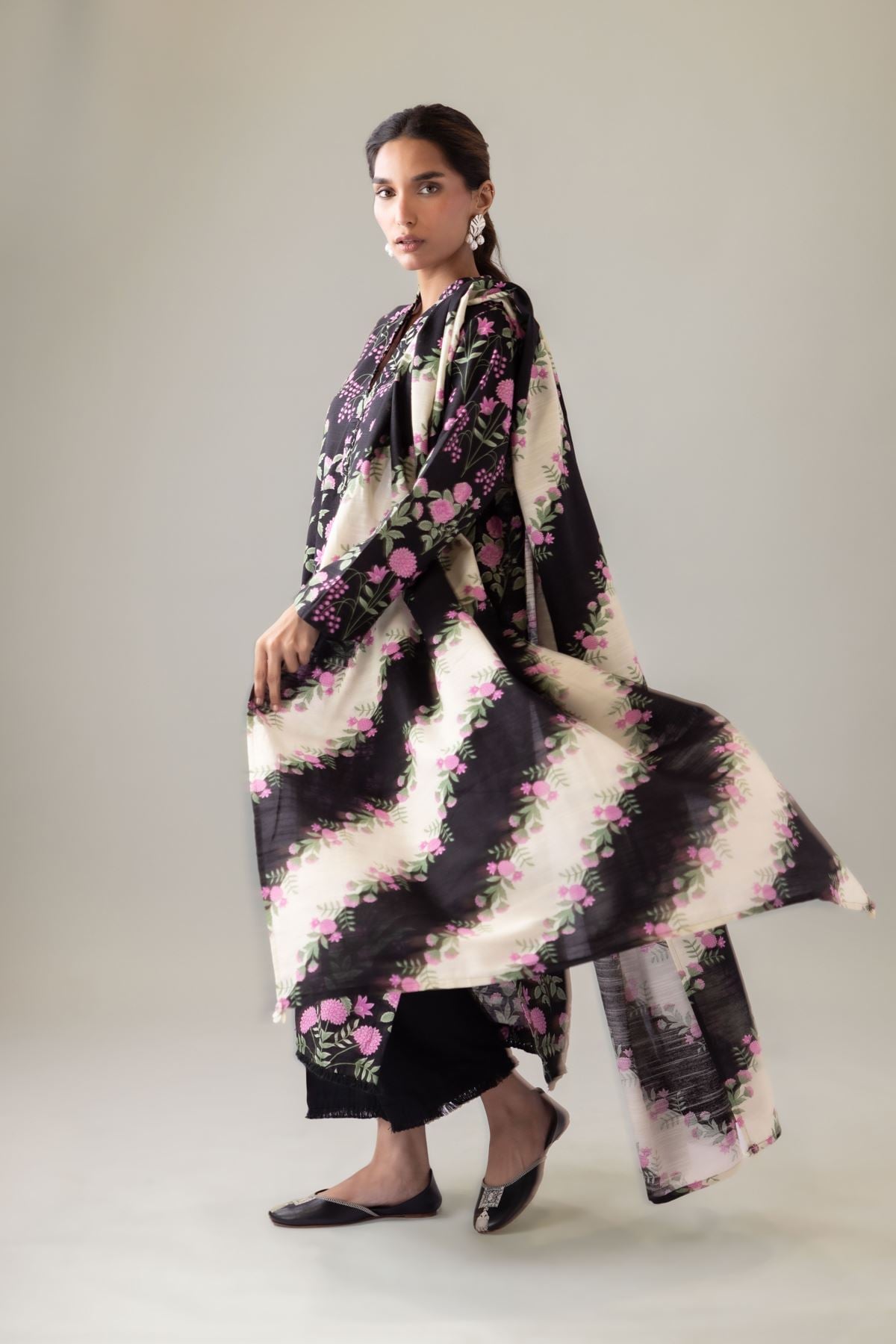 Printed Textured Cotton Dupatta - 25-09-12E2-02TA-VG
