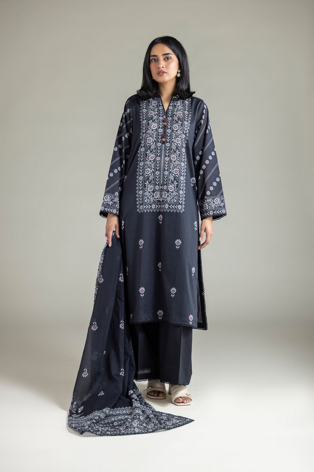 Printed Lawn Lawn 3-Piece Suit - T-A22-26-107FA-VG