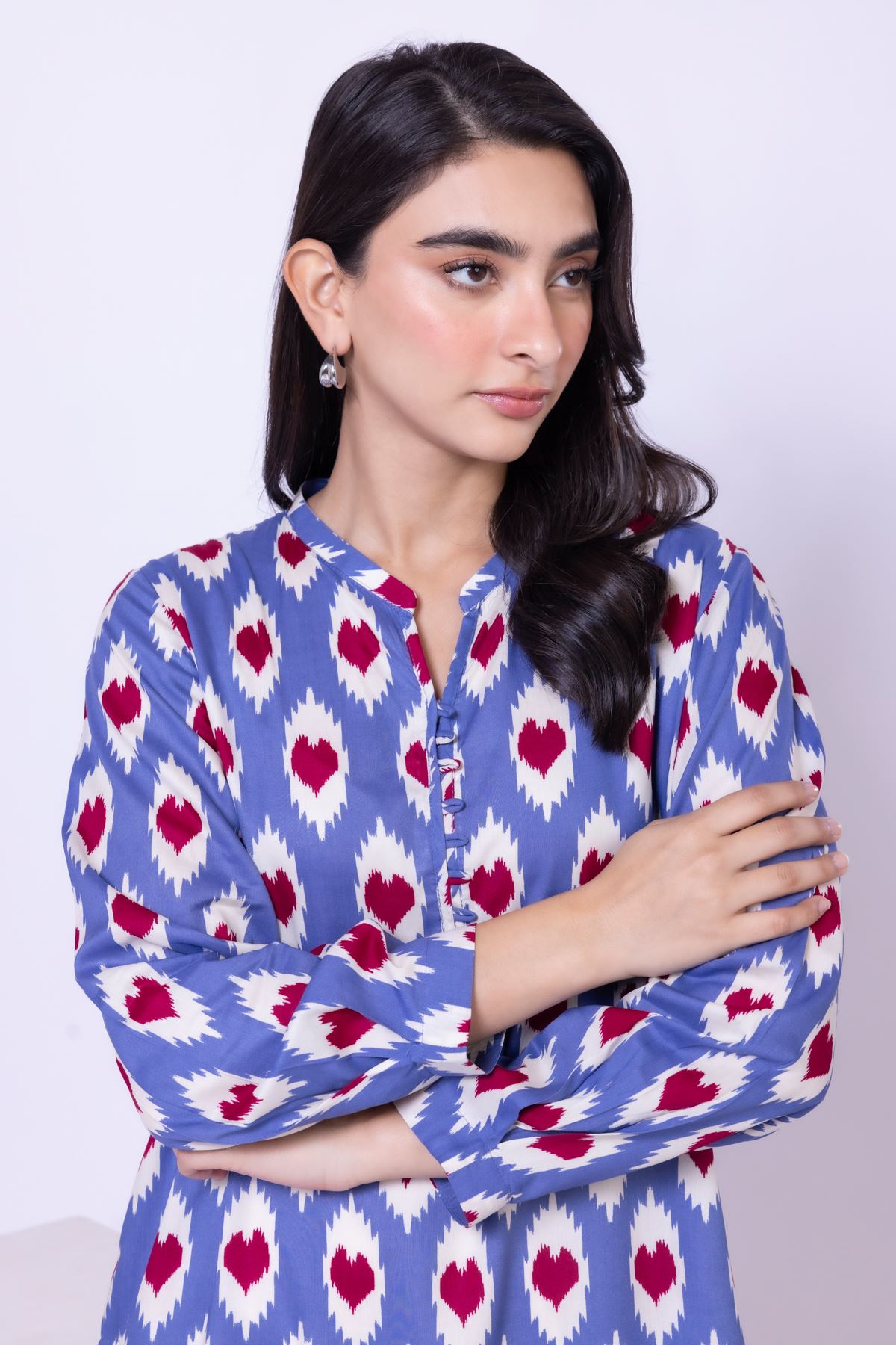 Printed Viscose Silk Kurta - 25-09-11E3-07TA-VG