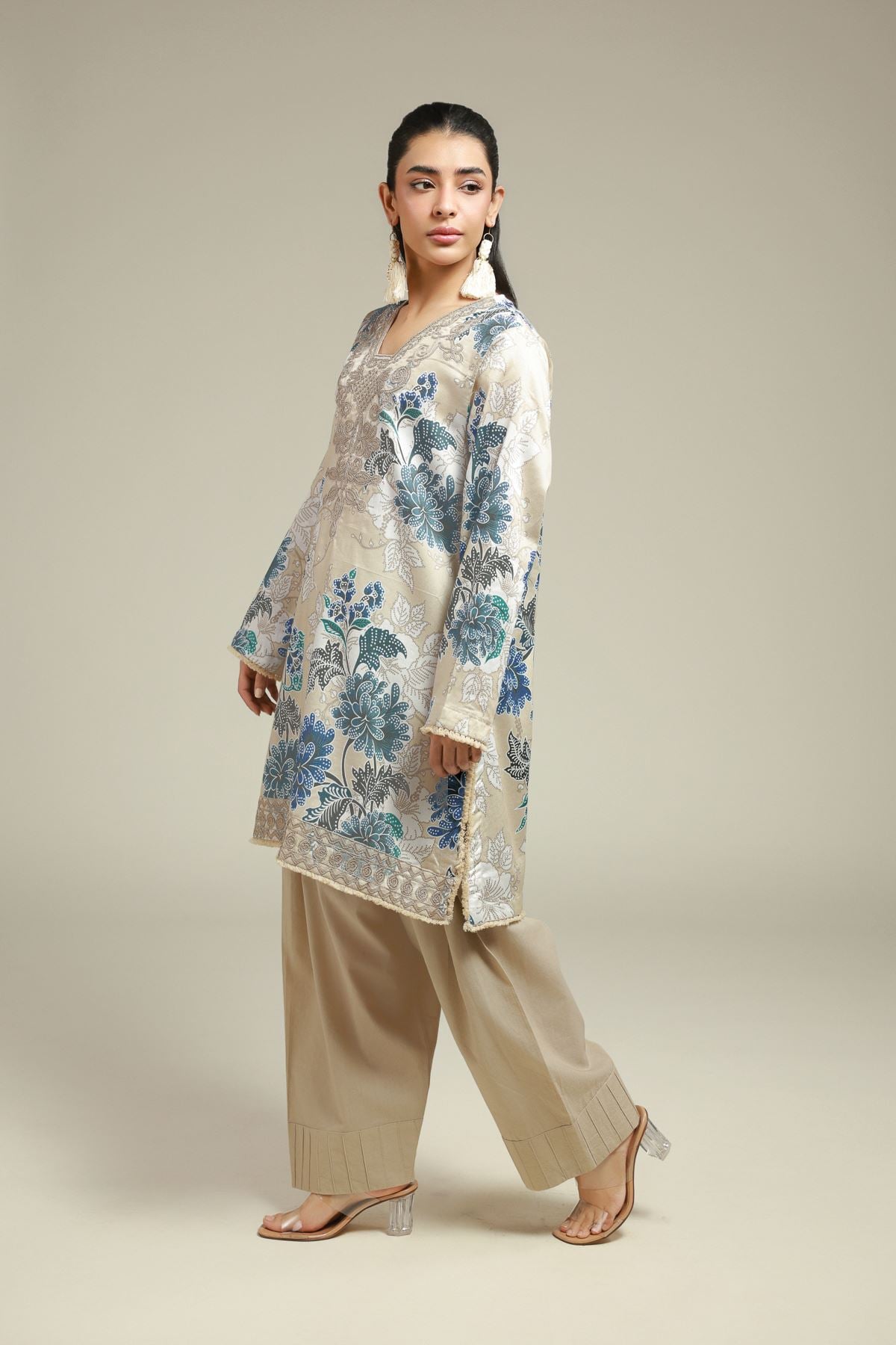 Embroidered Satin 2-Piece Tailored Set - T-A113-26-111EH1-VG