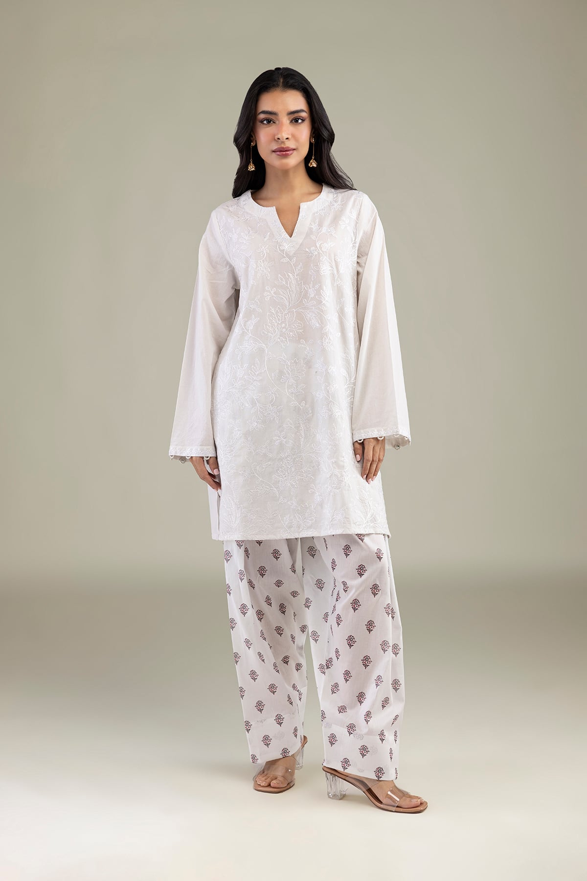 Embroidered Cambric Fabrics 2 Piece | Top and Bottom - A22-26-214FH1-VG
