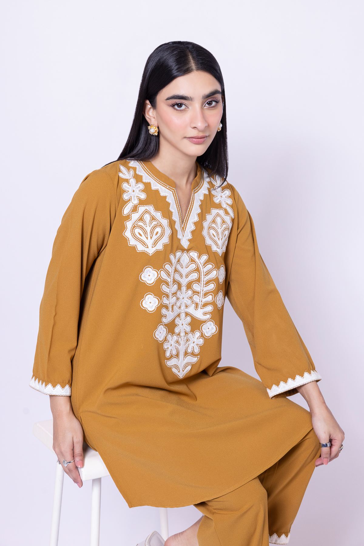 Embroidered Georgette Kurta - 25-09-12E2-08TA-VG