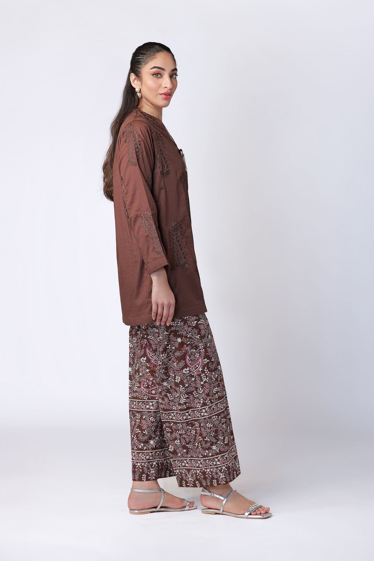 Printed Cotton Dobby Pants - 25-08-8E4-07TA-VG