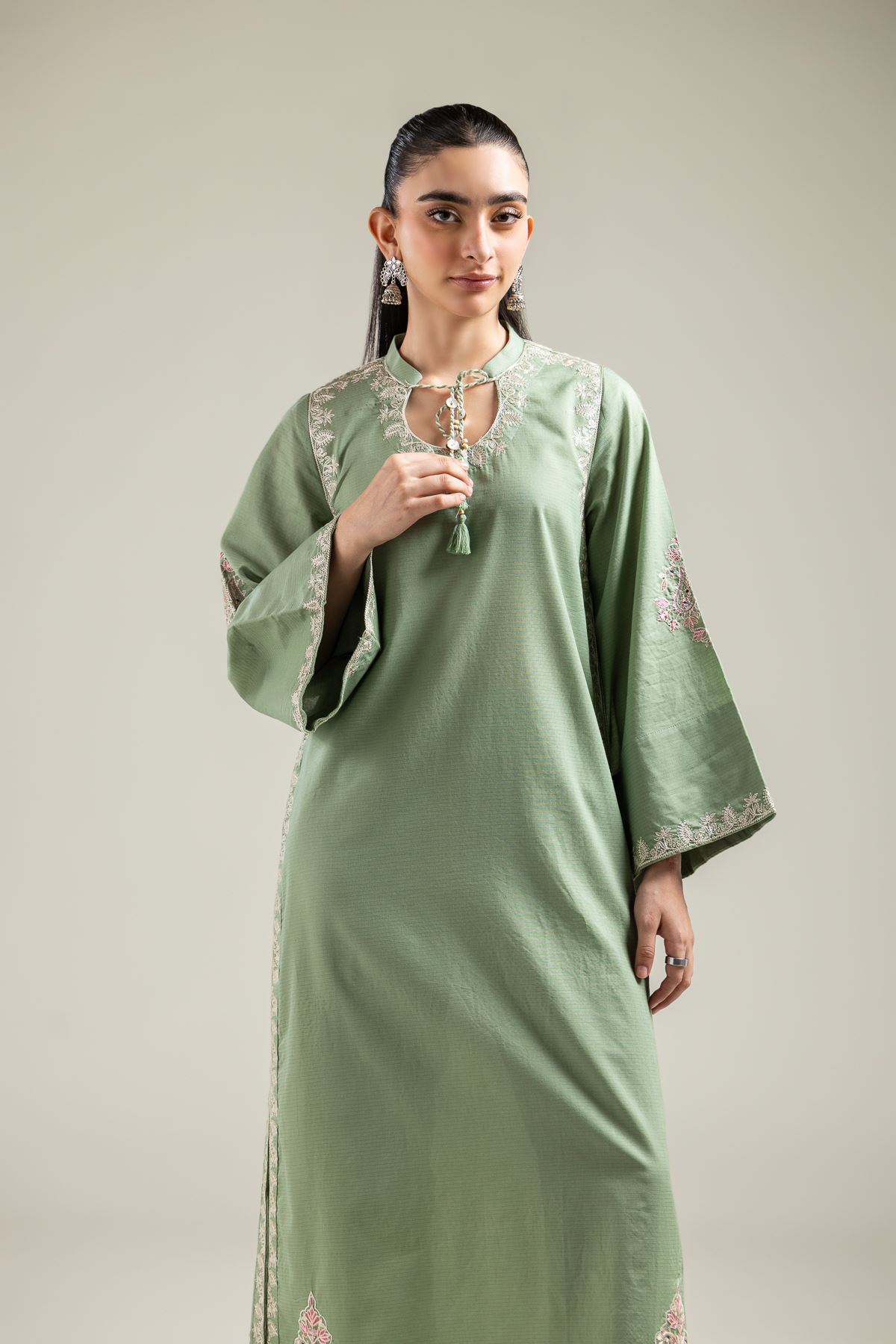 Embroidered Mesuri Floral Embroidered Kurta - 1-26-142-A-F-VG