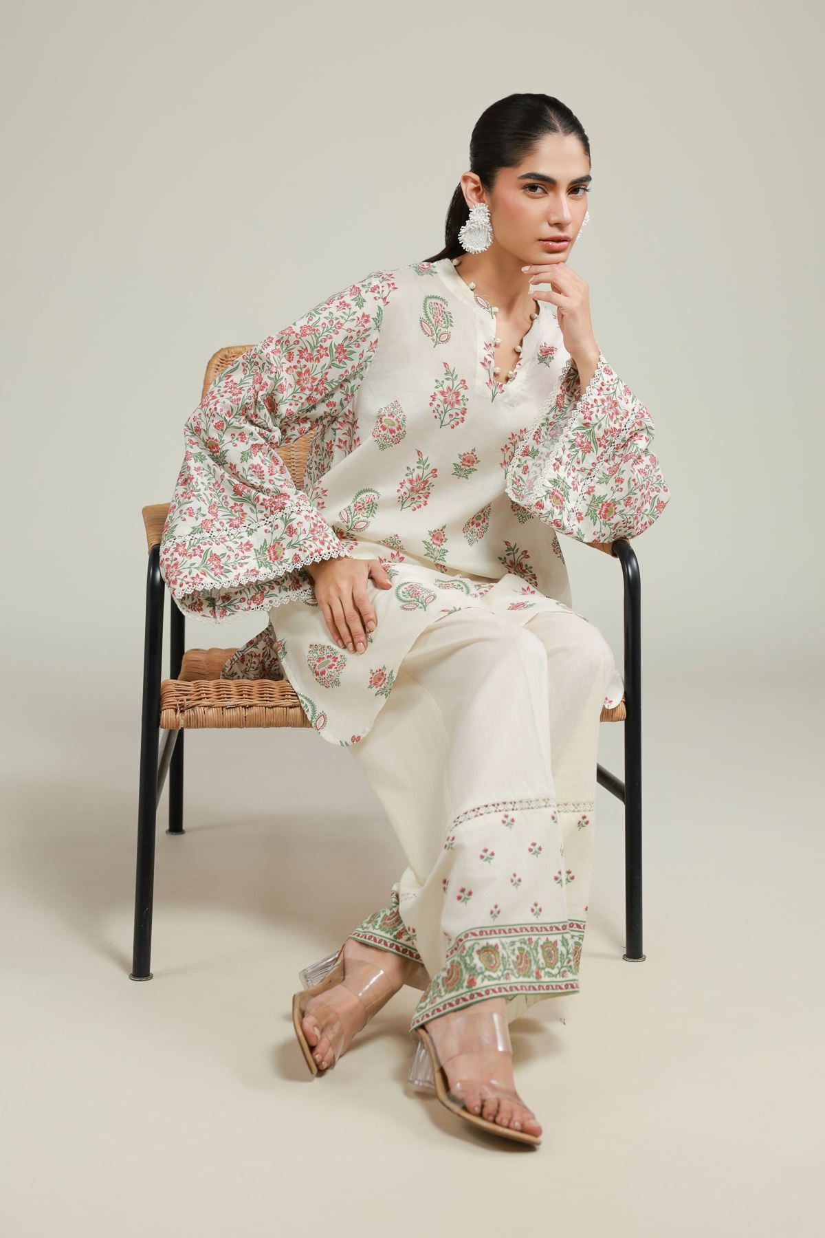 Printed Lawn Fabrics 2 Piece | Top and Bottom - A33-26-104FB1-VG