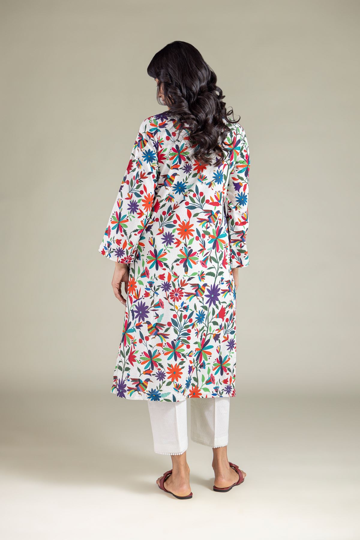Embroidered Cotton Dobby Kurta - 26-01-3E9-08TA-VG