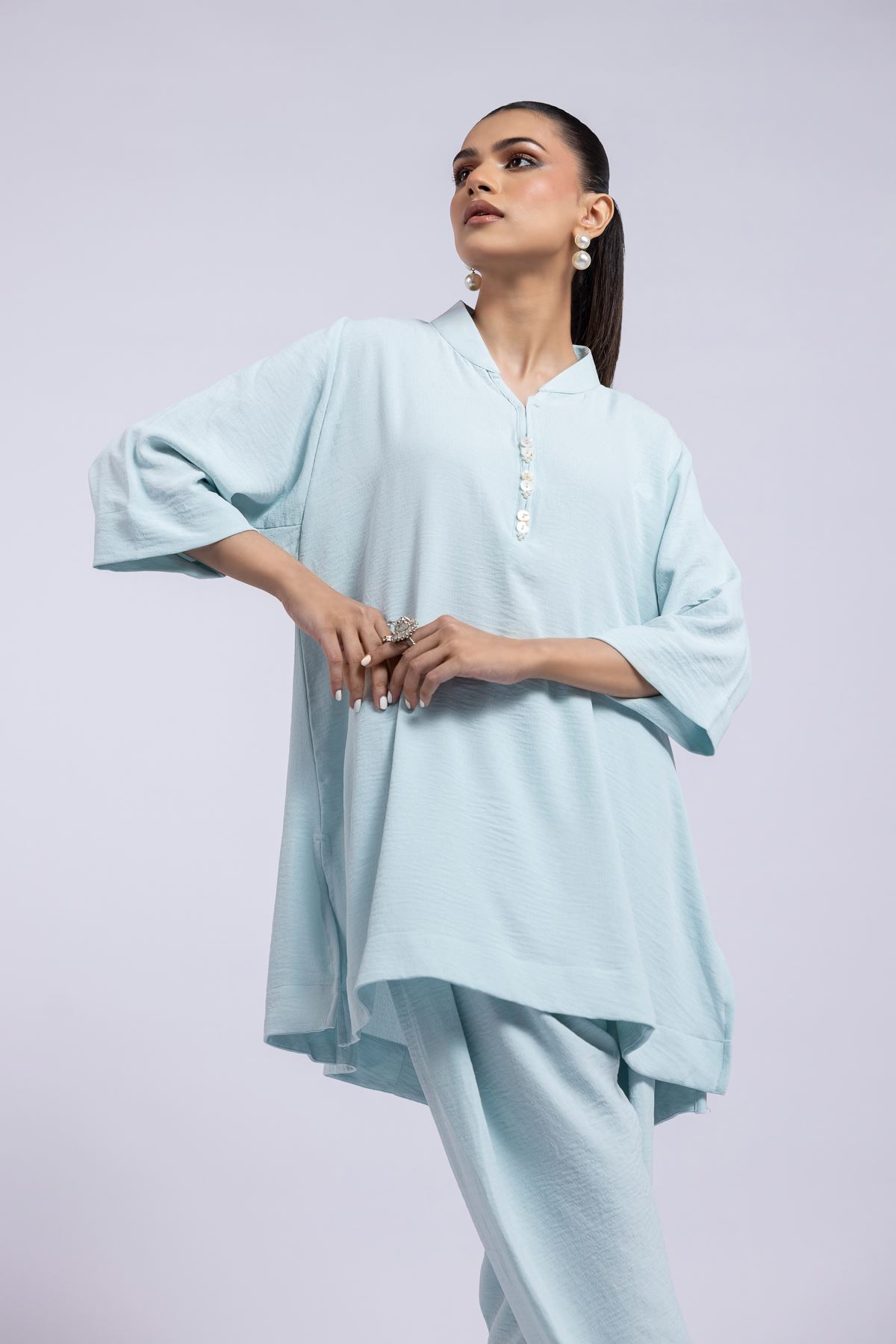 Dyed Pebble Kurta - 25-04E43-01TB-VG