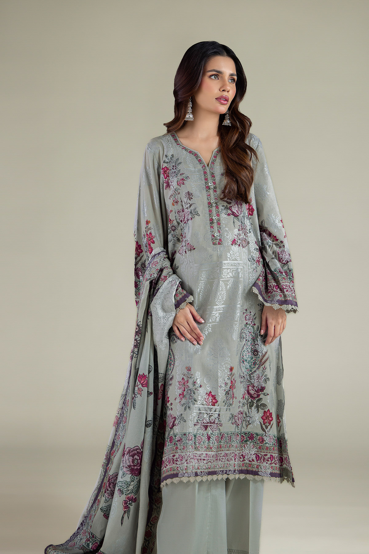 Printed Jacquard Fabrics 3 Piece - T-A33-26-207FD1-VG