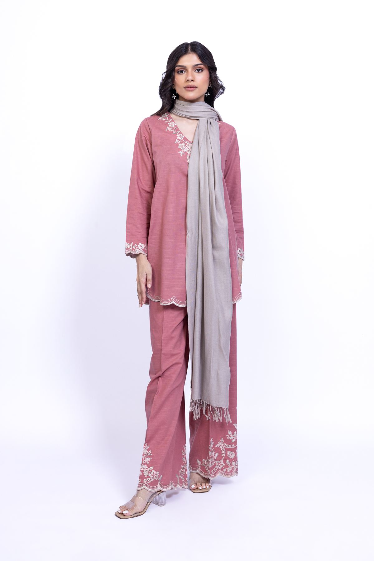 Embroidered Khaddar Kurta - 25-09-12E2-01TA-VG