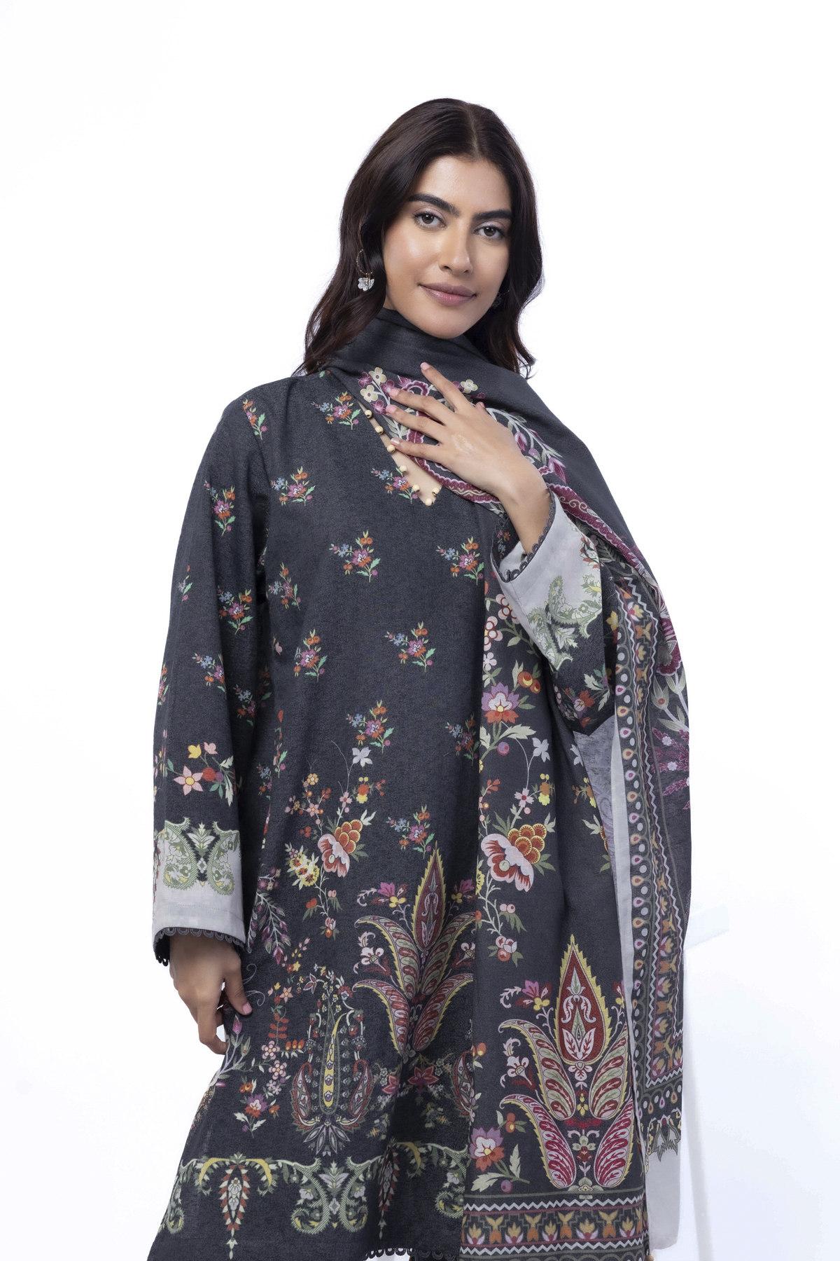 Printed Karandi Fabrics 3 Piece - LKN66A-VG