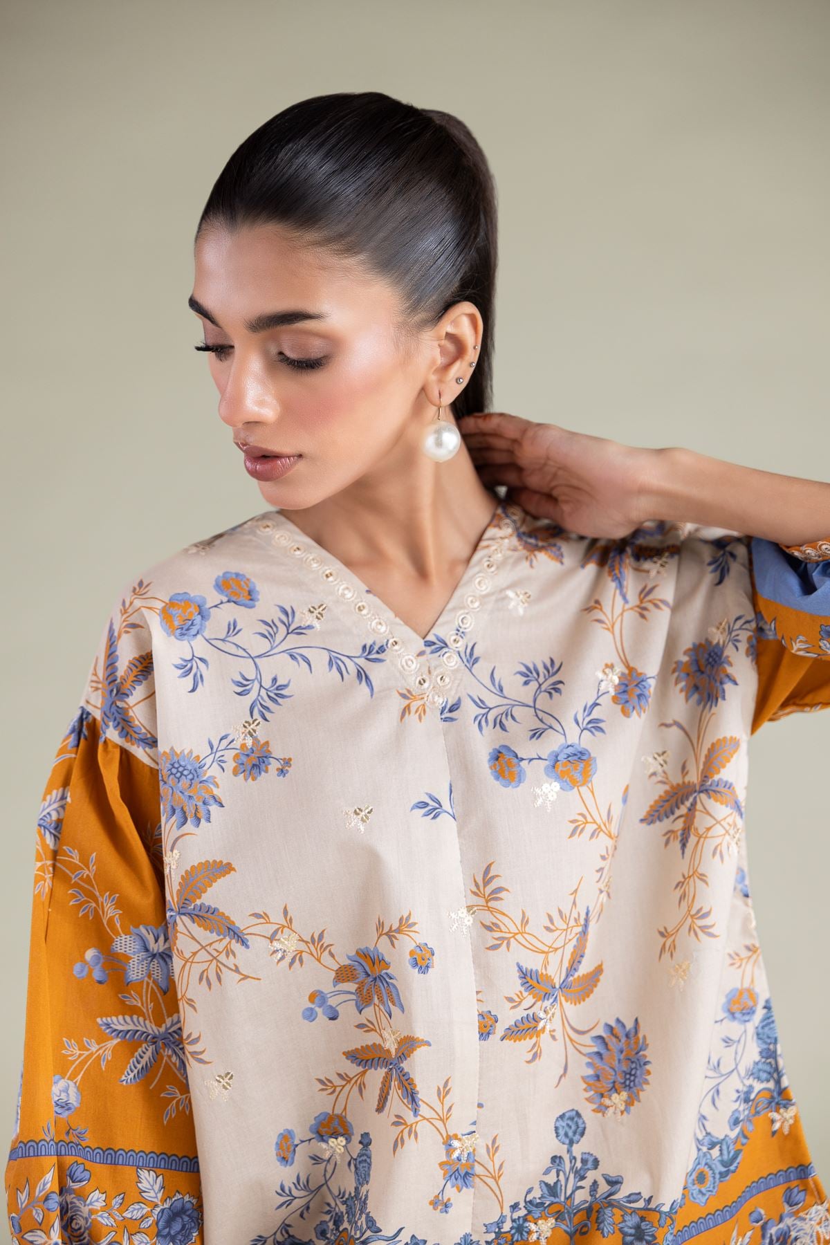 Embroidered Cambric Blouse - 6-26-104-A-D-VG