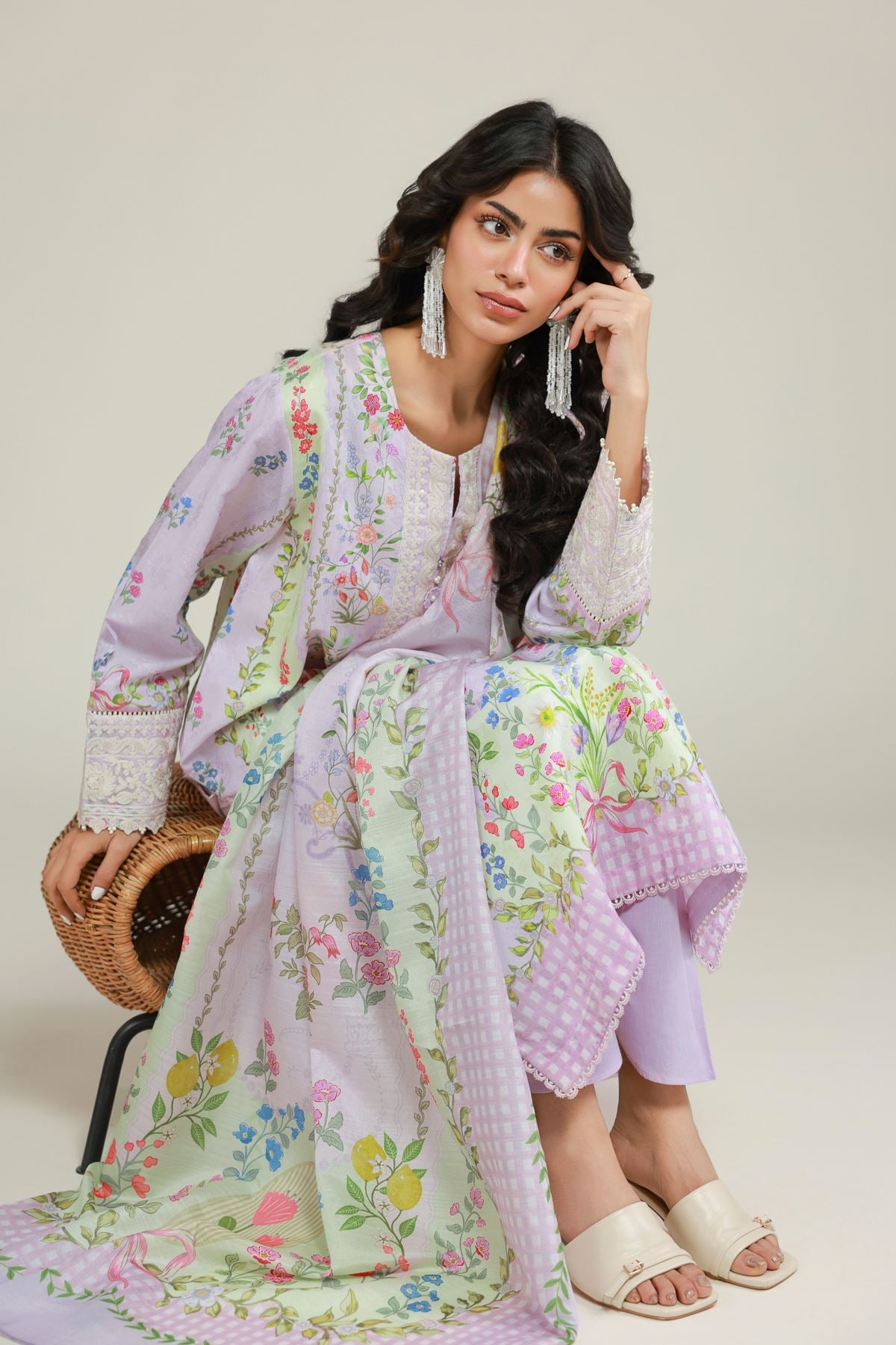 Embroidered Jacquard 3-Piece Floral Suit - T-A33-26-107FH-VG