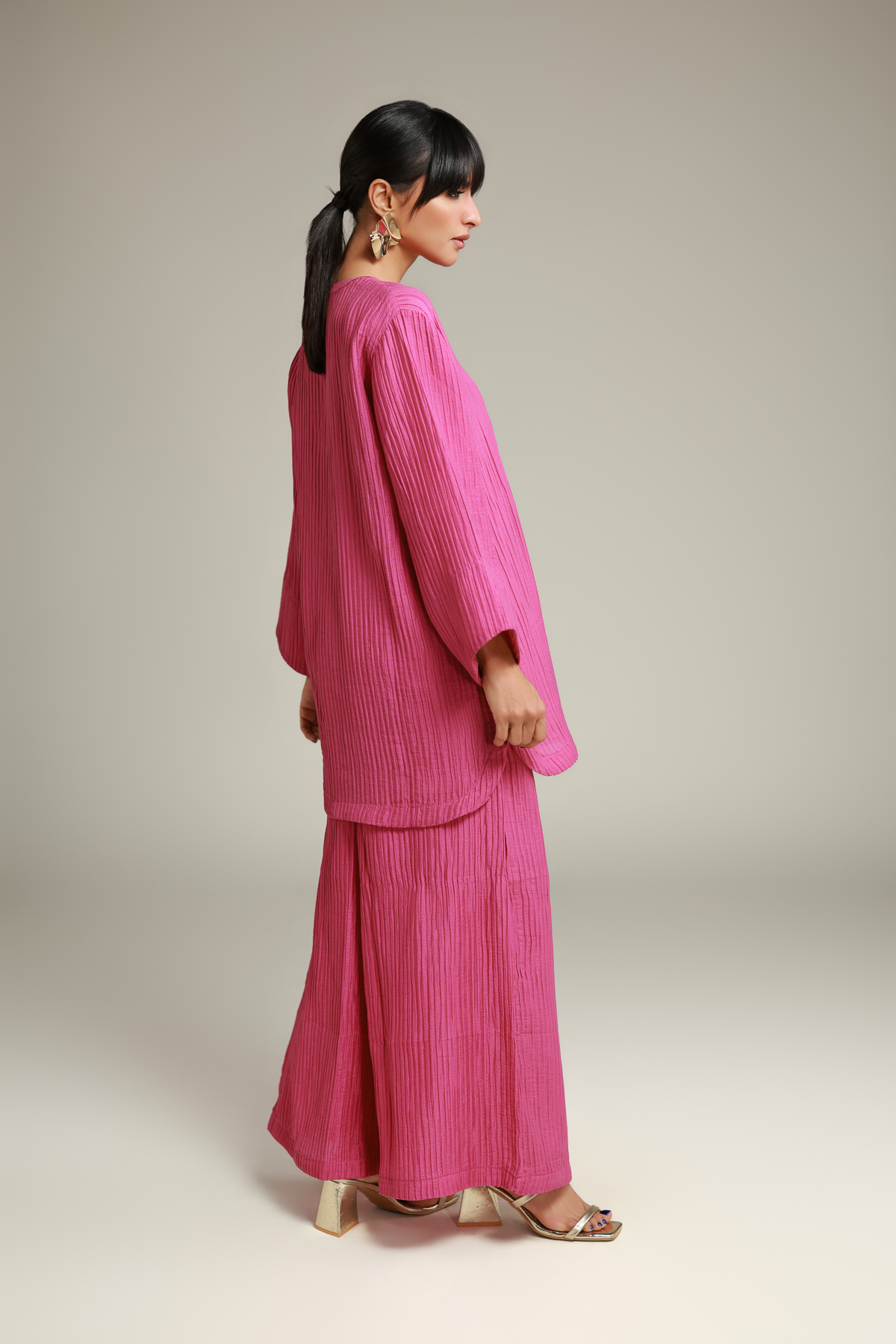 Dyed Blended Crinkle Relaxed Crinkle Pants - 8-26-205-A-D1-VG