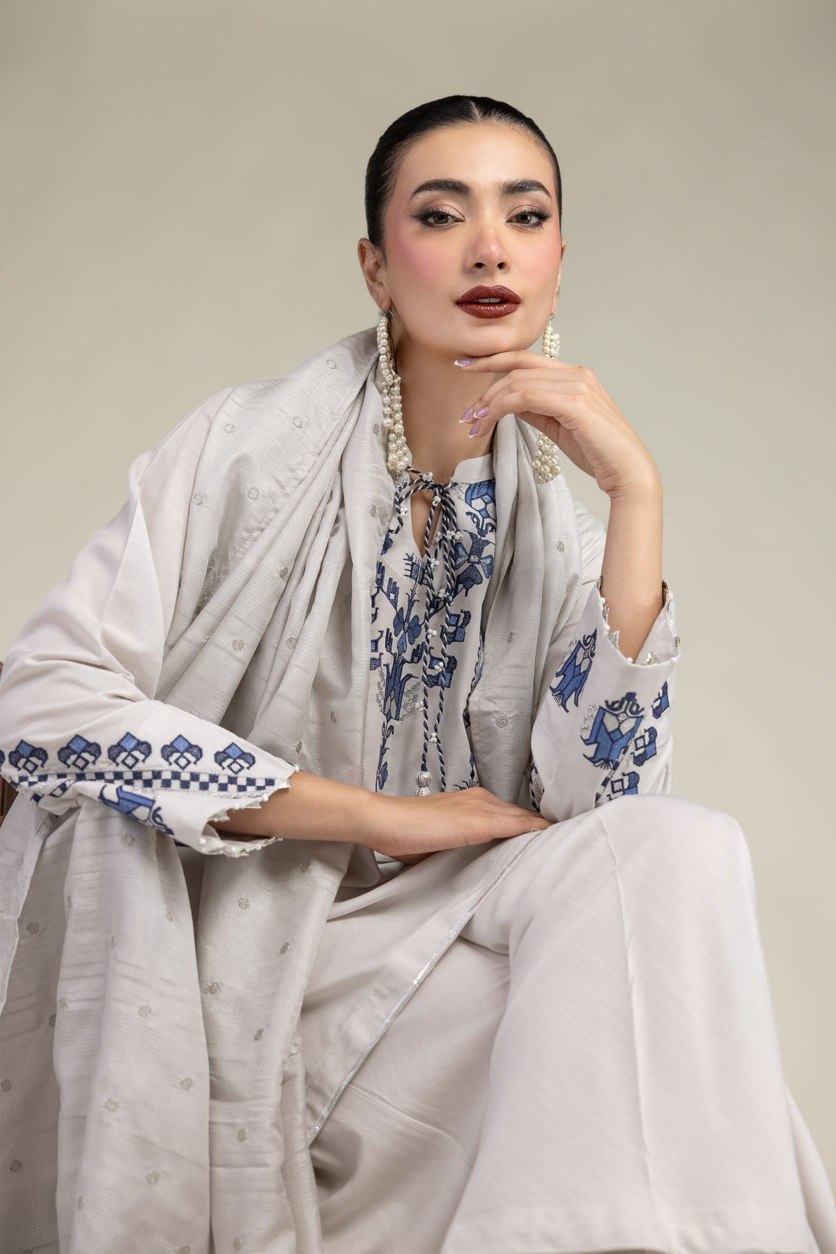 Embroidered Polyester Silk Embroidered Silk Dupatta - 2-26-207-A-C1-VG