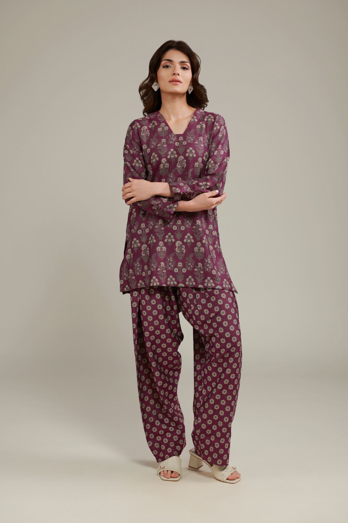 Dyed Jacquard Shalwar - 25-10-12E3-04TA-VG