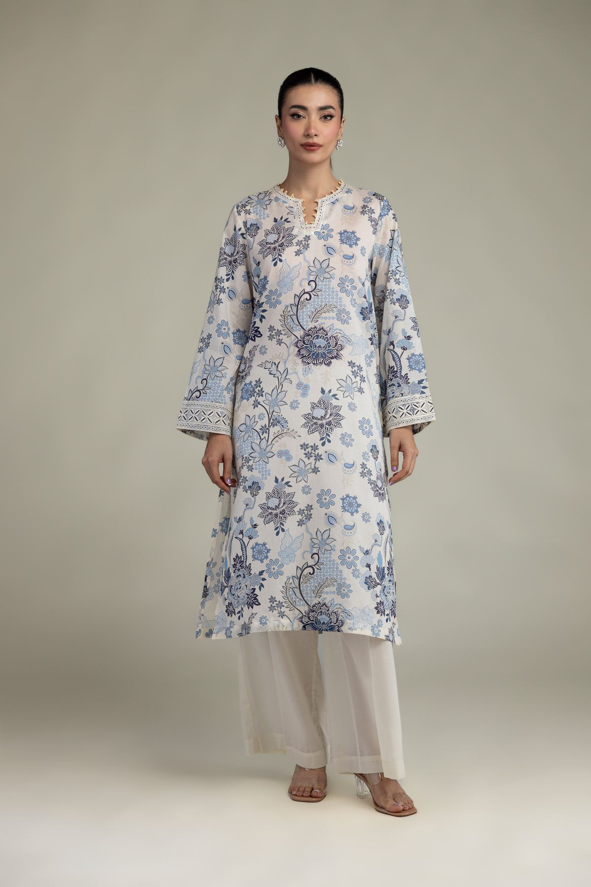 Embroidered Cambric 2-Piece Tailored Set - 8-26-303-A-C1-VG