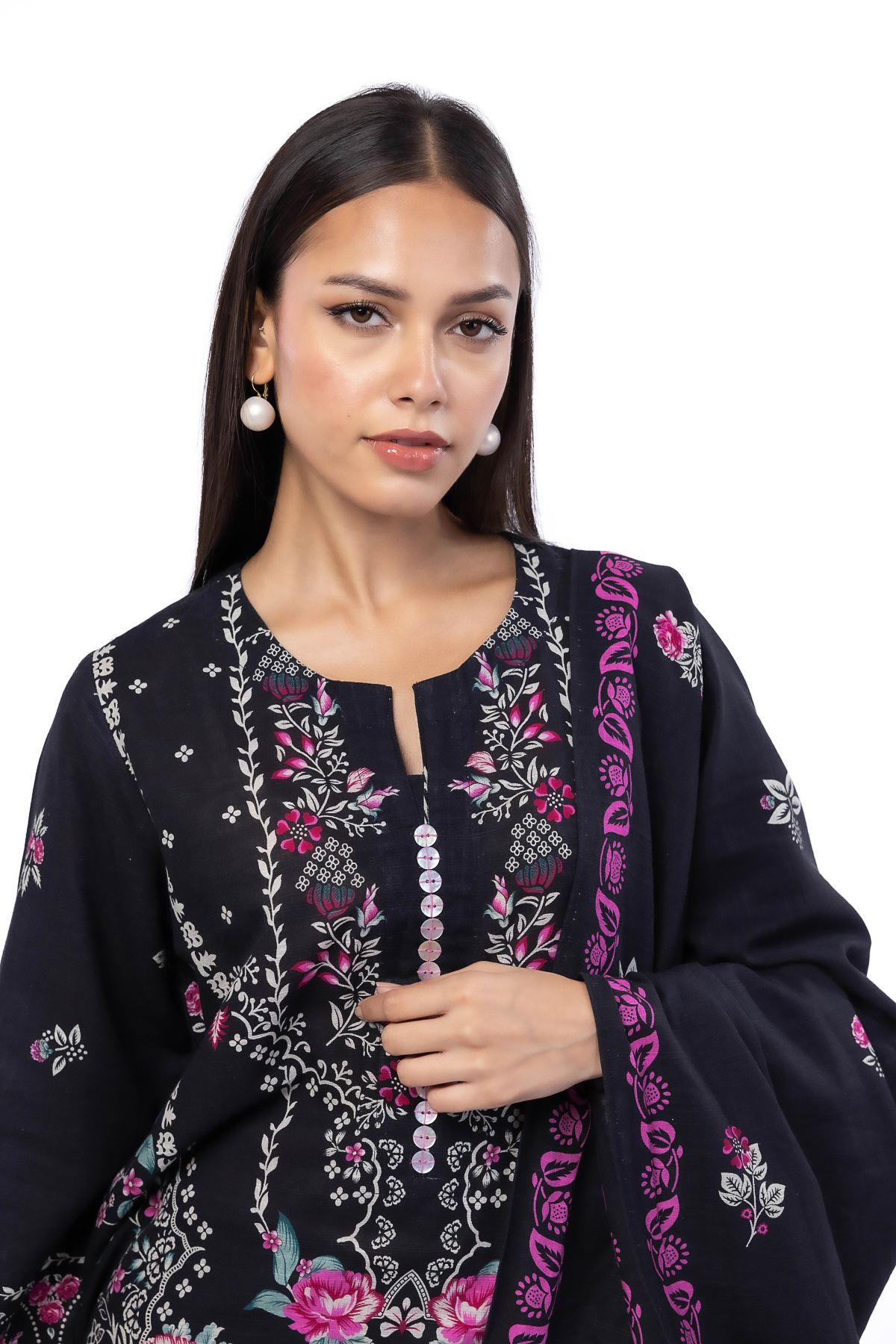 Printed Khaddar Fabrics 3 Piece - CV01A-VG