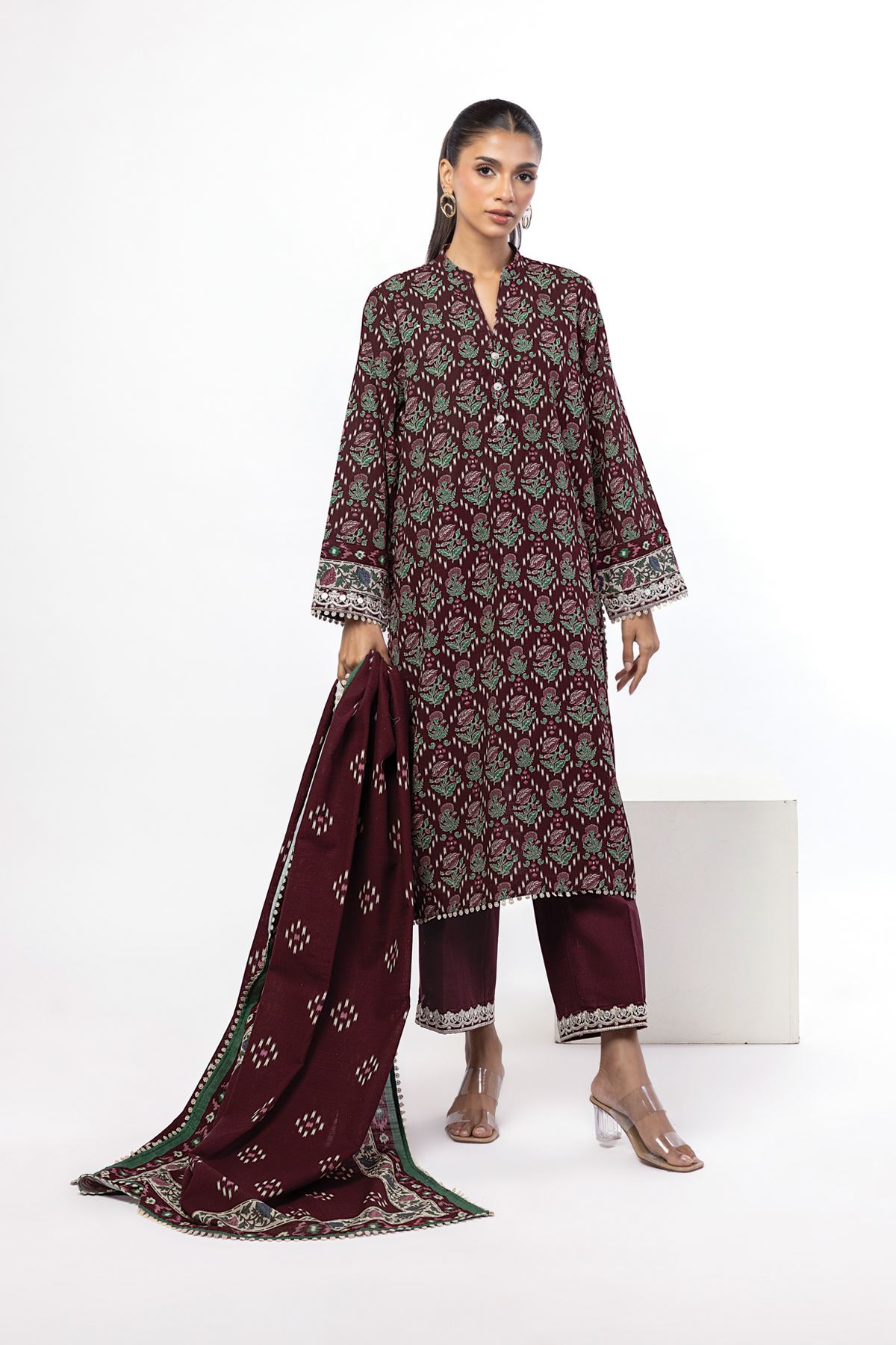 Embroidered Khaddar Tailored 3 Piece - LKN99AST-VG