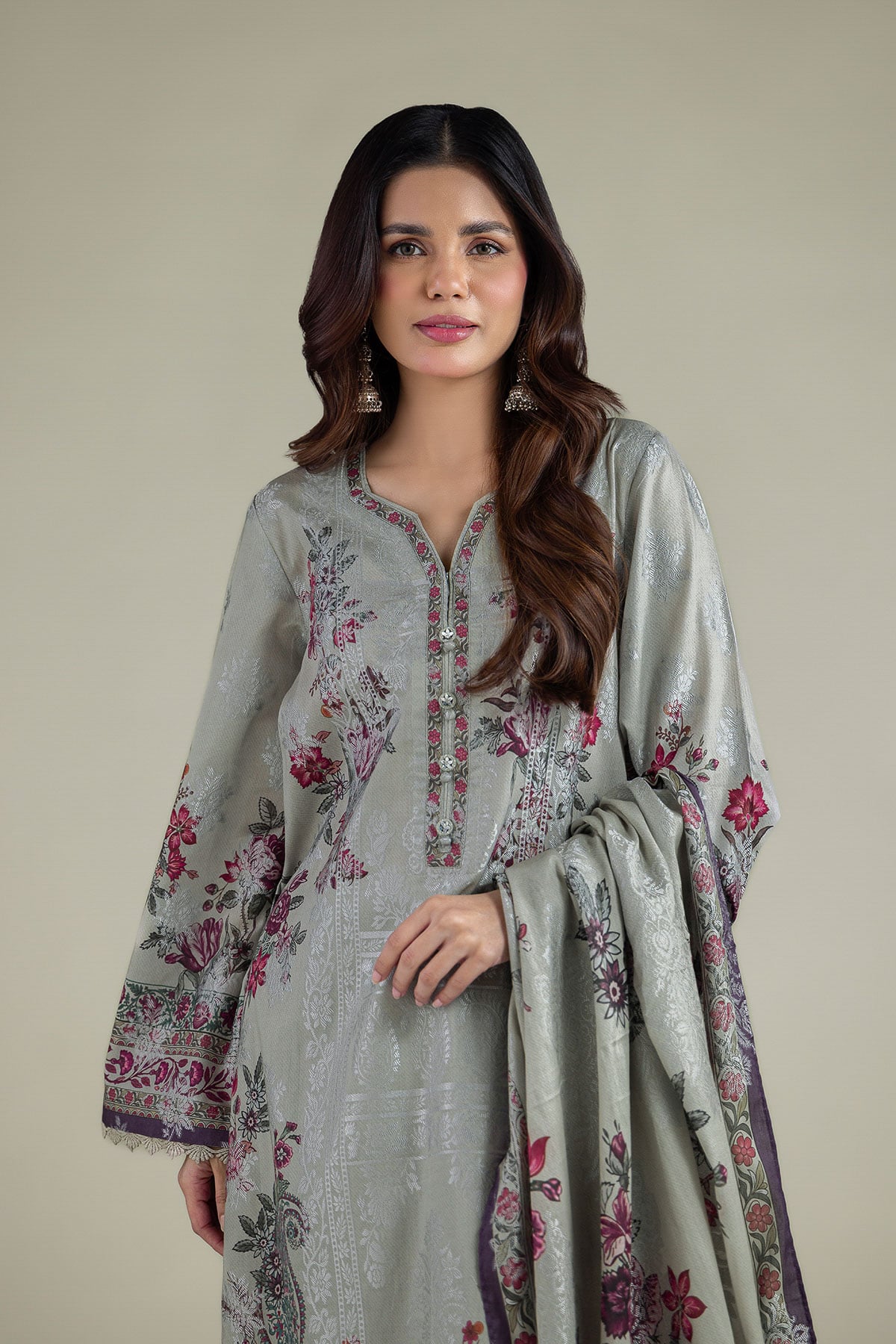 Printed Jacquard Fabrics 3 Piece - T-A33-26-207FD1-VG