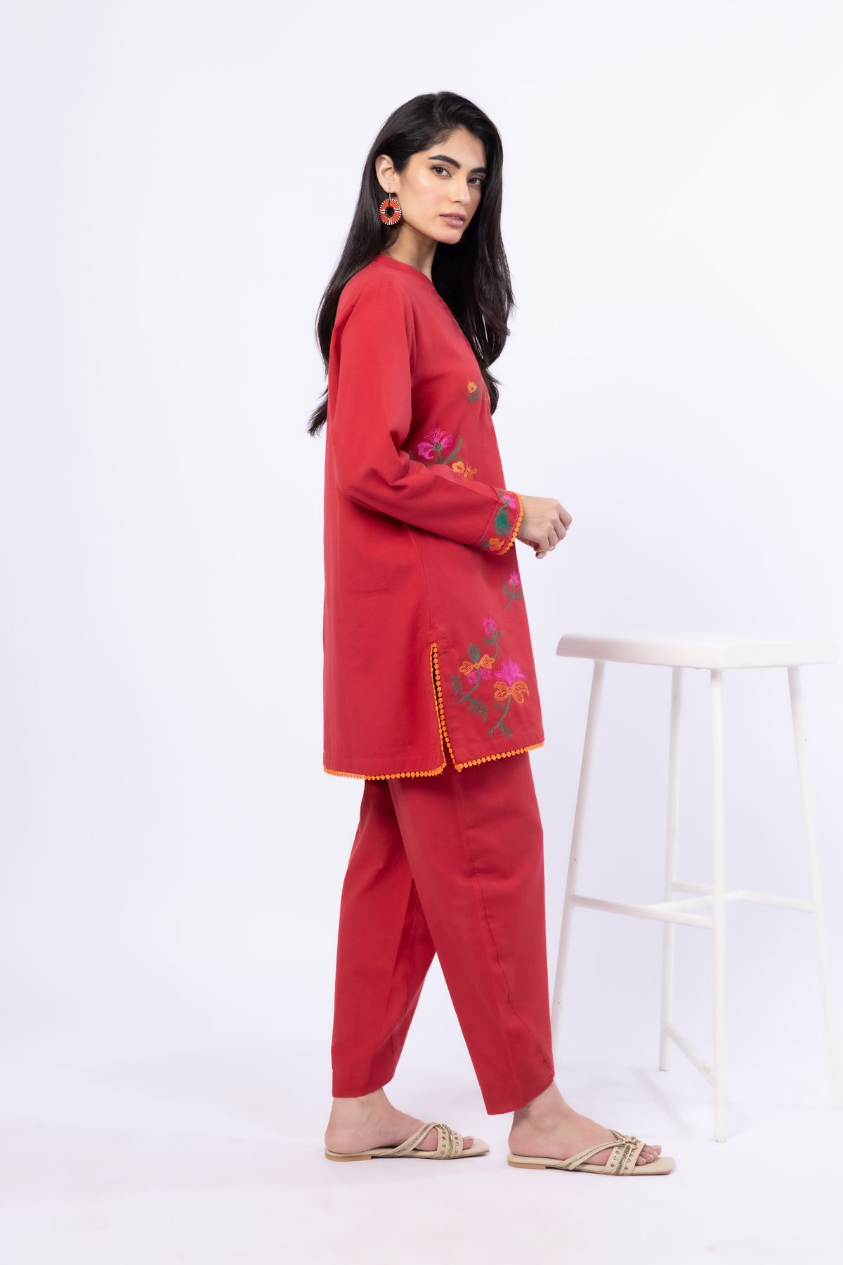 Embroidered Handwoven Cotton Kurta - 25-09-9S3-07TB-VG