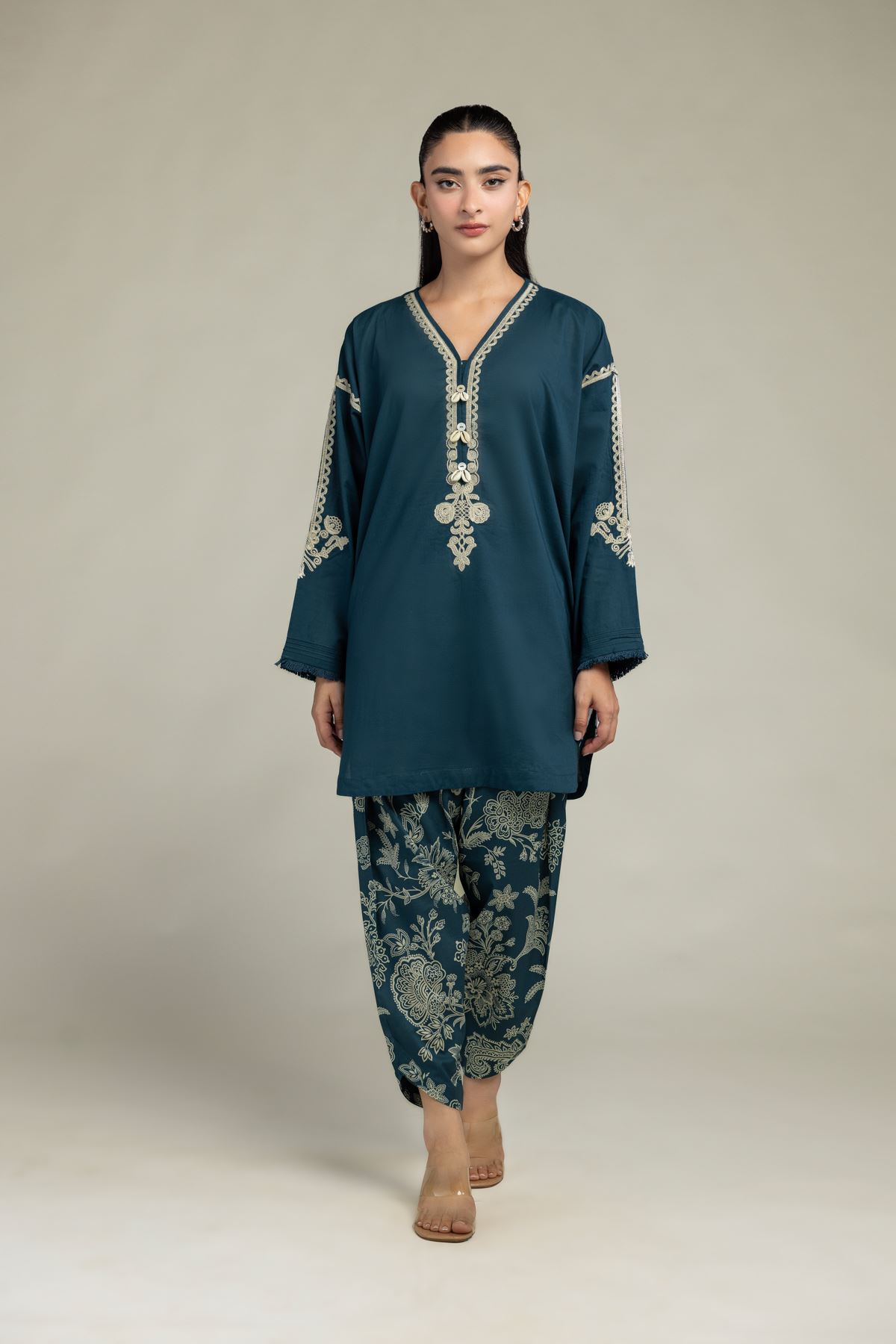 Embroidered Cambric Floral Printed Shalwar - 1-26-229-C-H1-VG