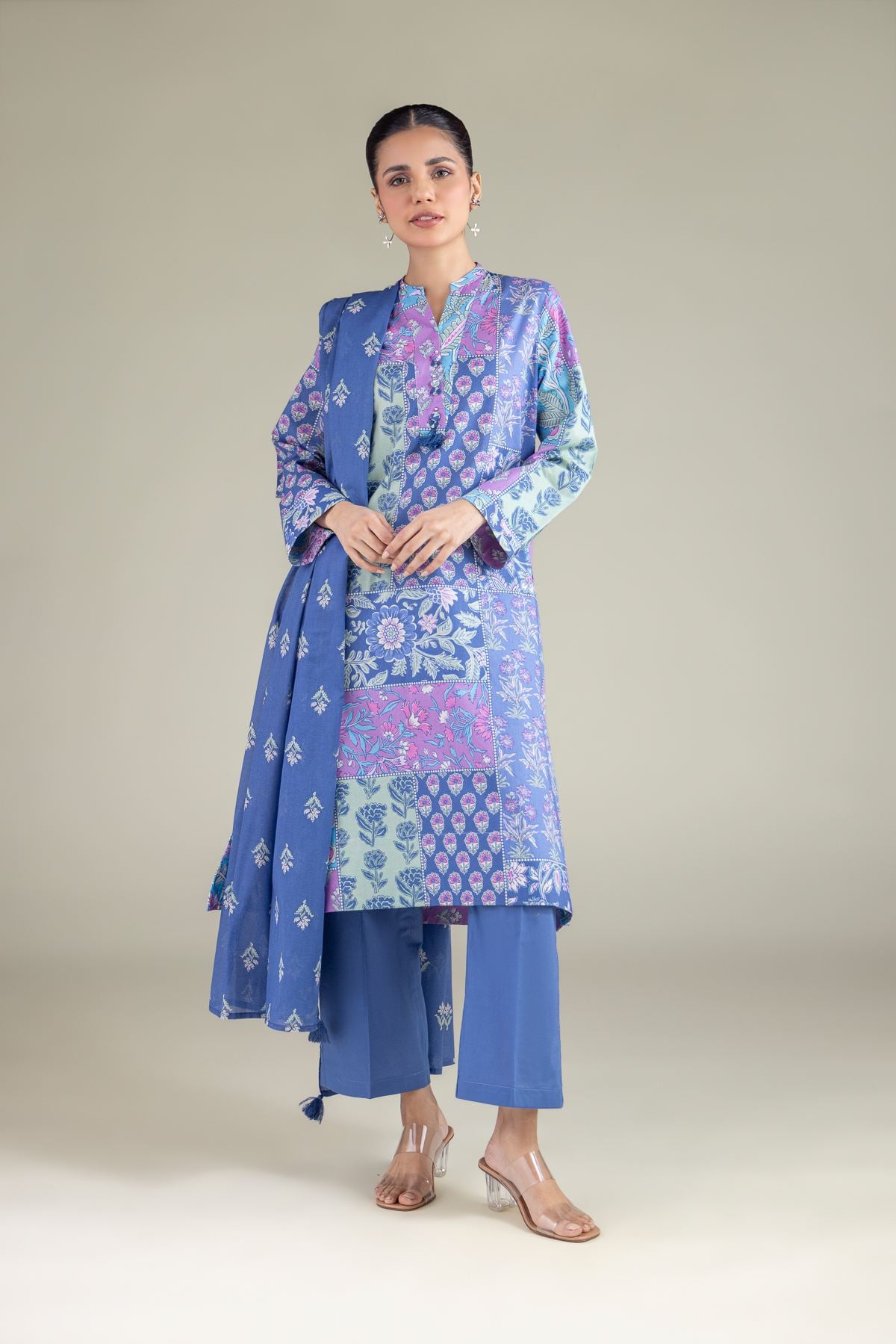 Printed Cambric Summer Solid Pants - 1-26-140-A-C-VG