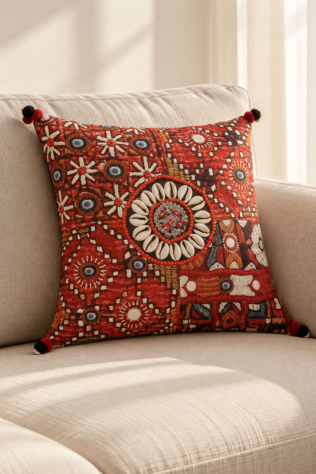 Printed Poly Sateen 16x16in Cushion Cover - 2-26-202-A-D-VG