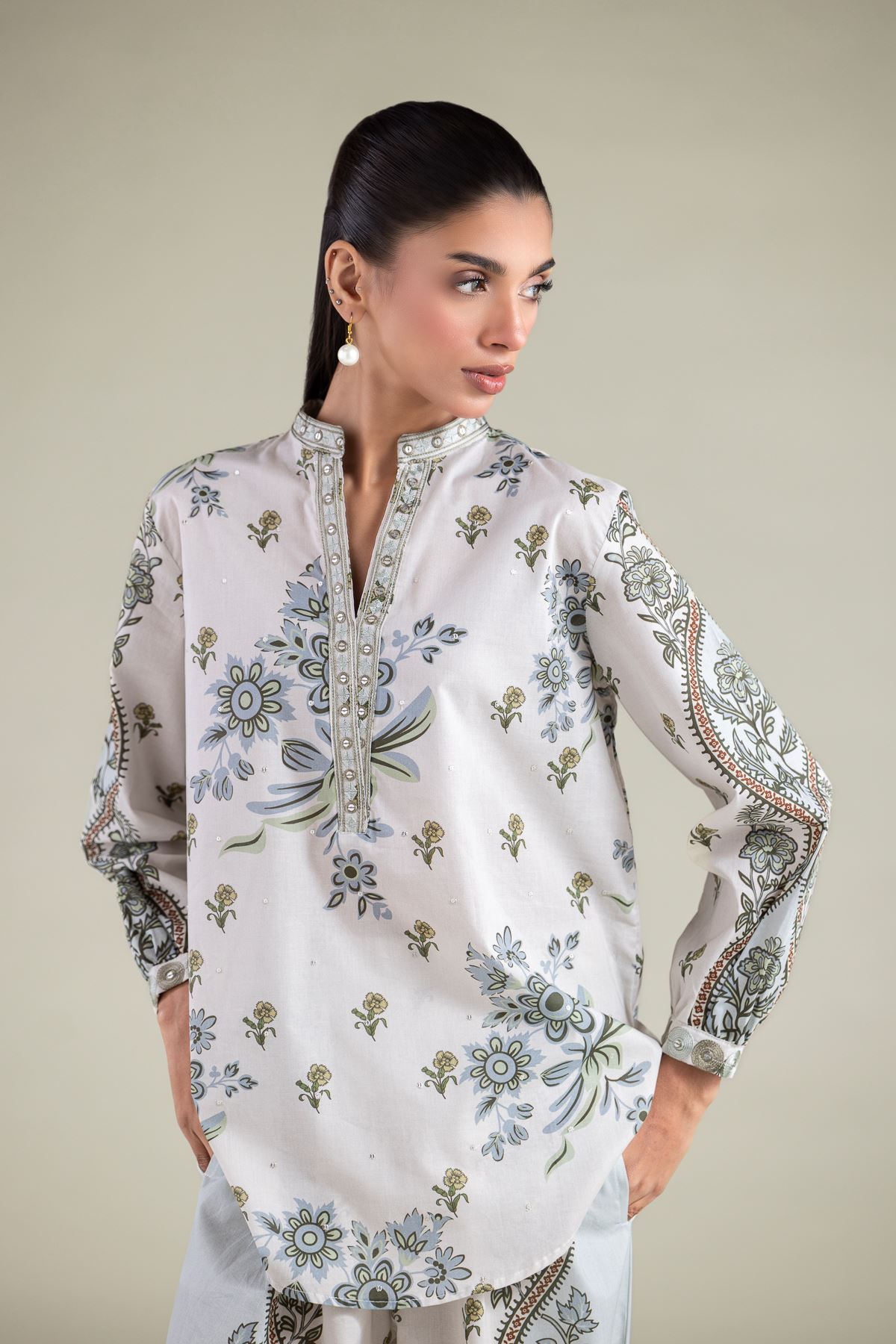 Embroidered Cambric Tunic - 6-26-104-A-E-VG