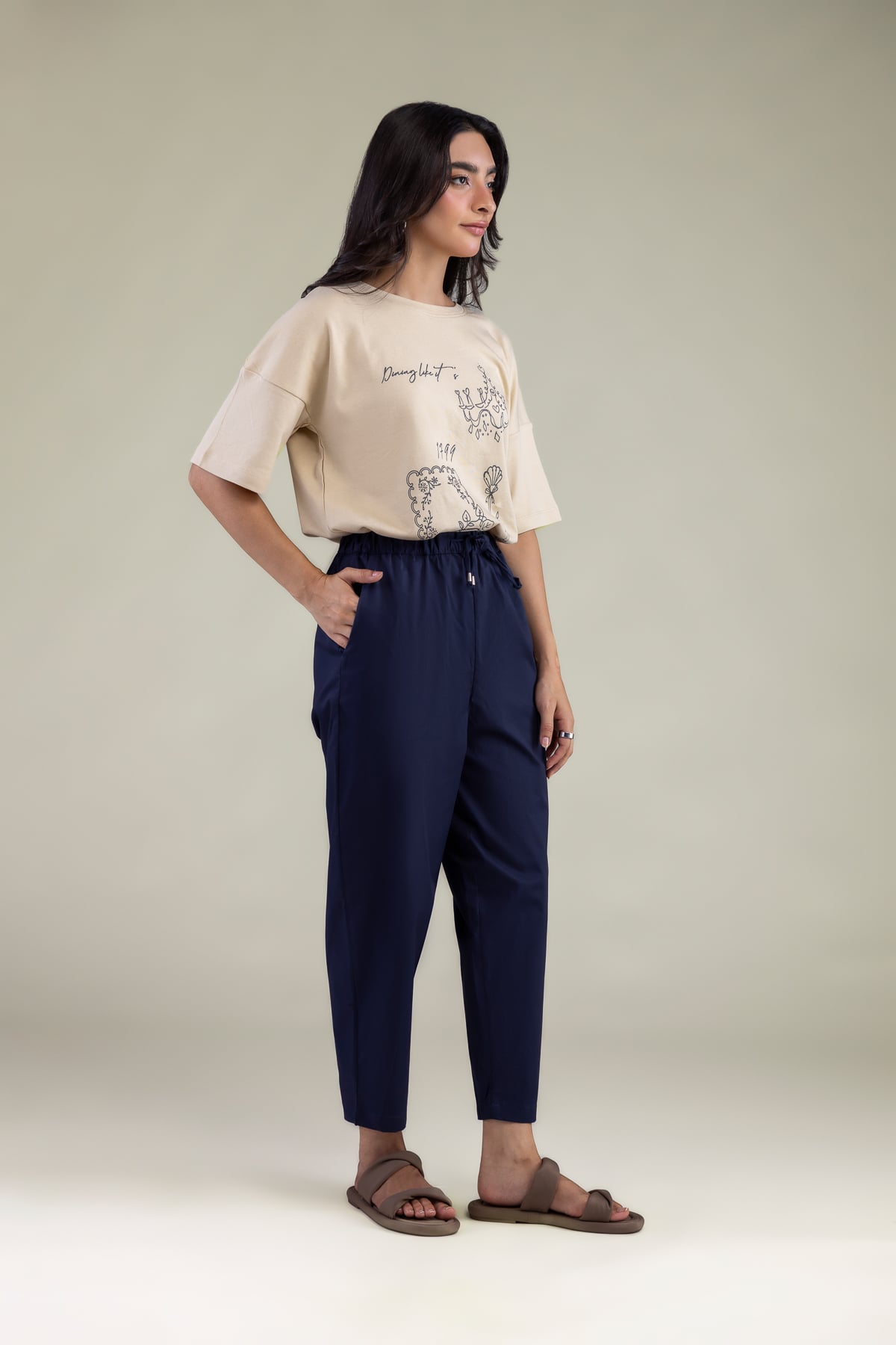 Dyed Stretch Twill Trousers - 1-26-102-A-F-VG