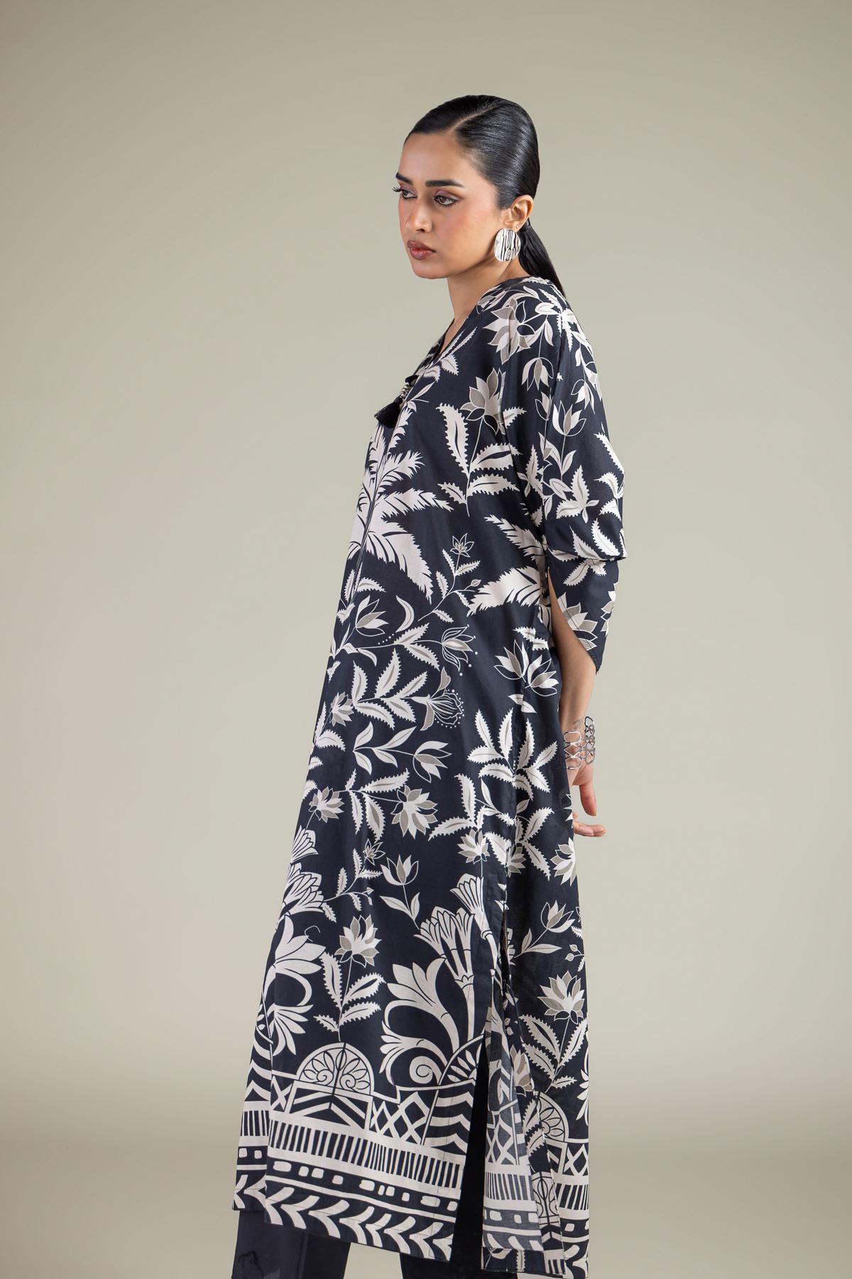 Embroidered Cambric Printed Cambric Kurta - 25-00-X2-03TA-VG