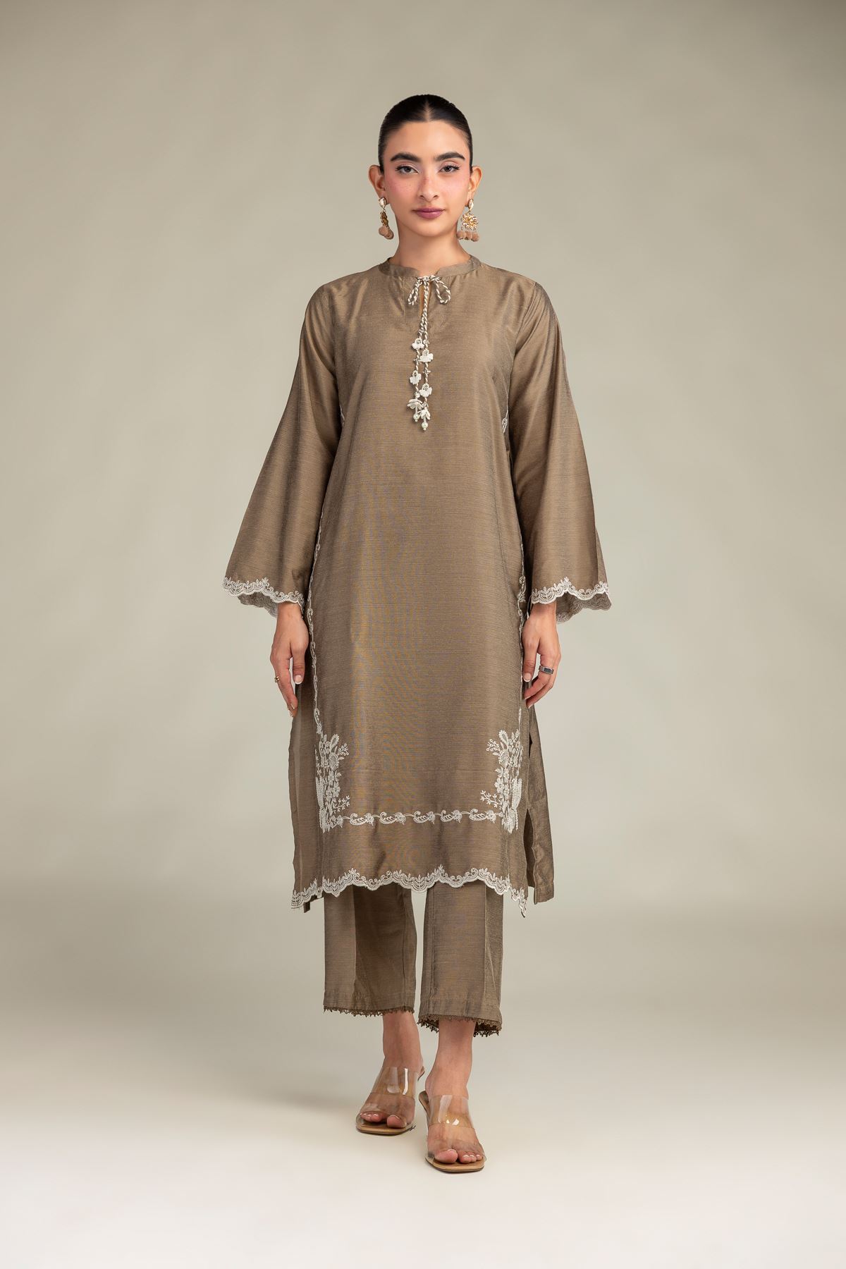 Printed Raw Silk Raw Silk Kurta - 1-26-244-A-D1-VG