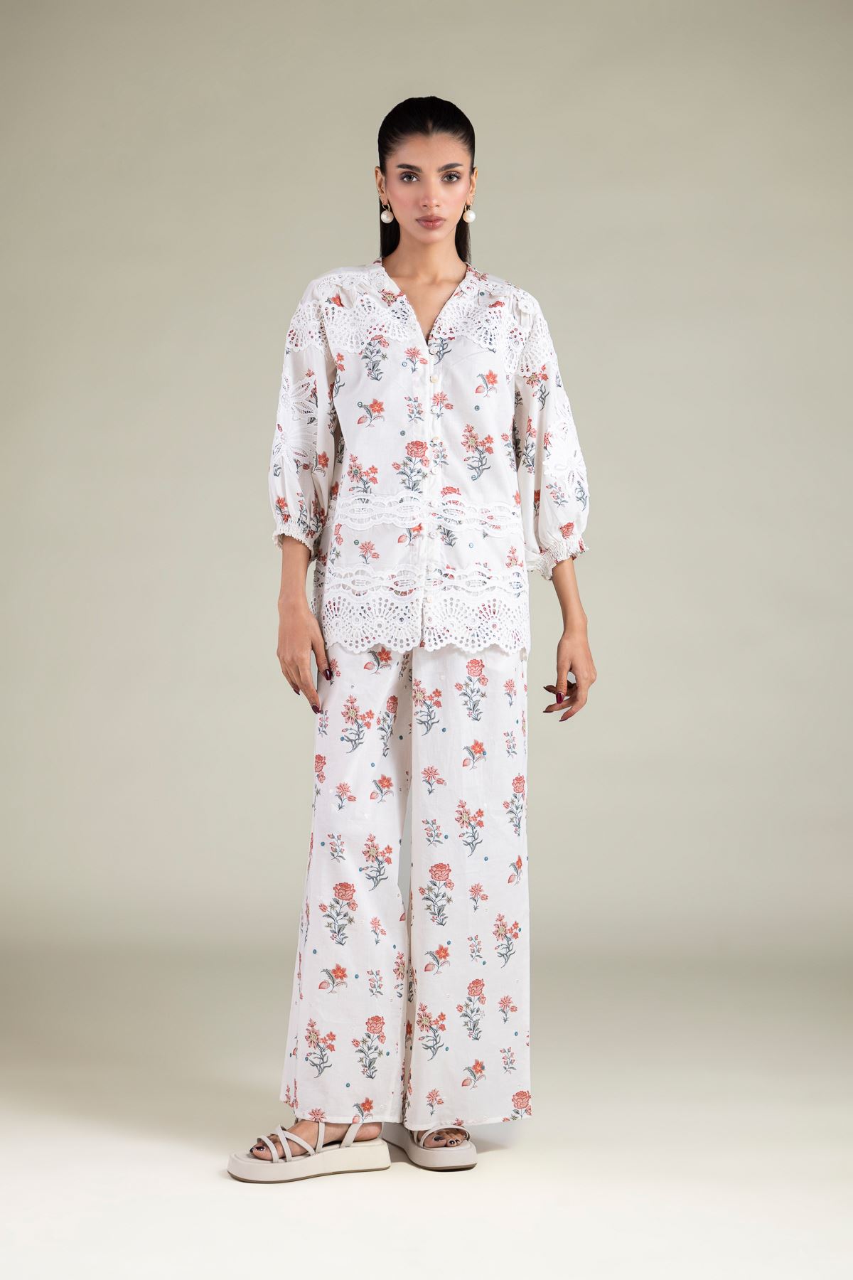 Embroidered Cambric Blouse - 6-26-105-A-D-VG