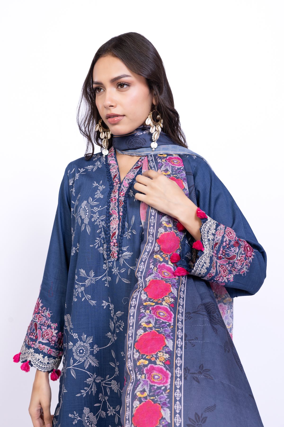 Printed Dobby Net Dupatta - 25-10-12E1-04TA-VG