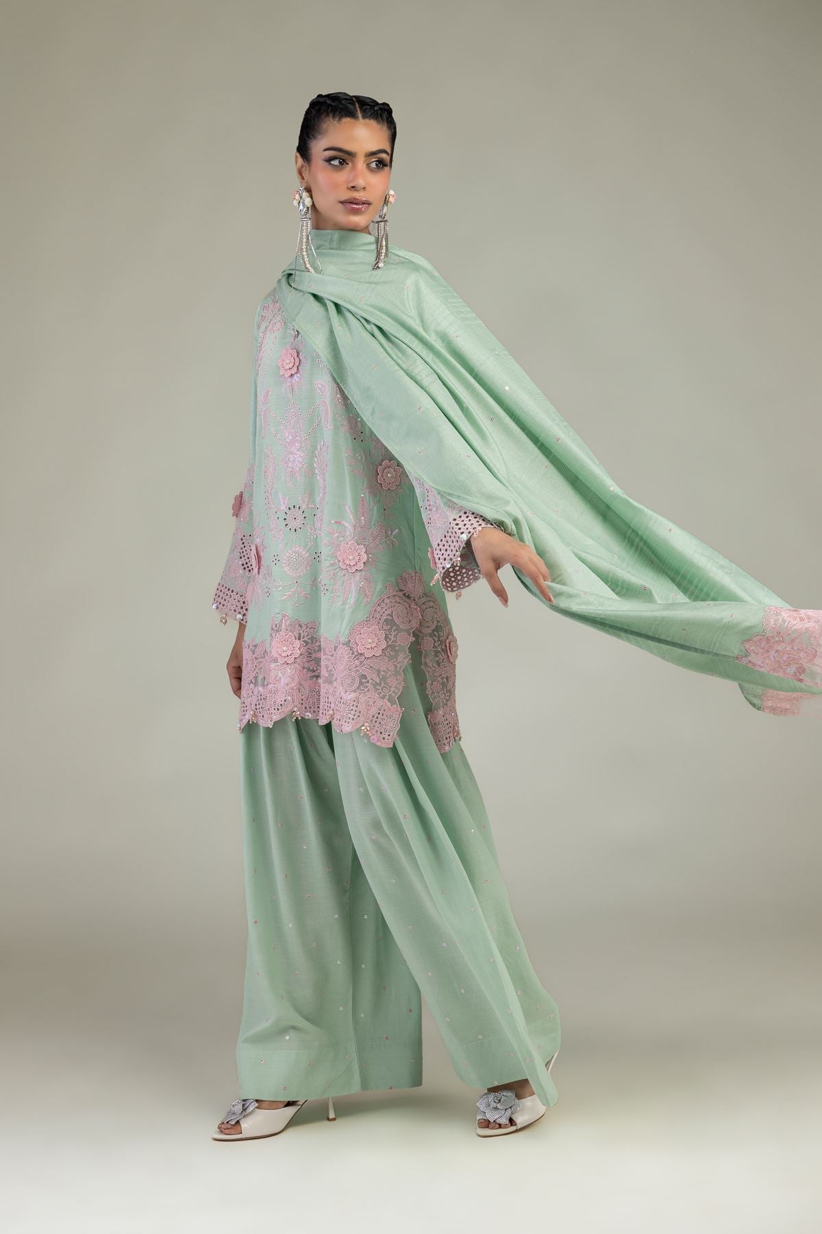 Raw Silk 3-Piece Co-ord Set - 1-26-245-A-I1-VG