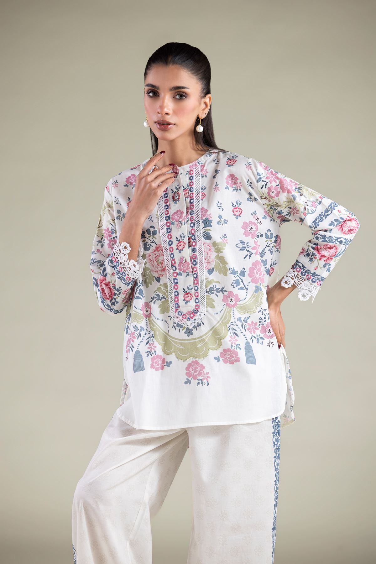 Embroidered Cambric Shirt - 6-26-102-A-C-VG