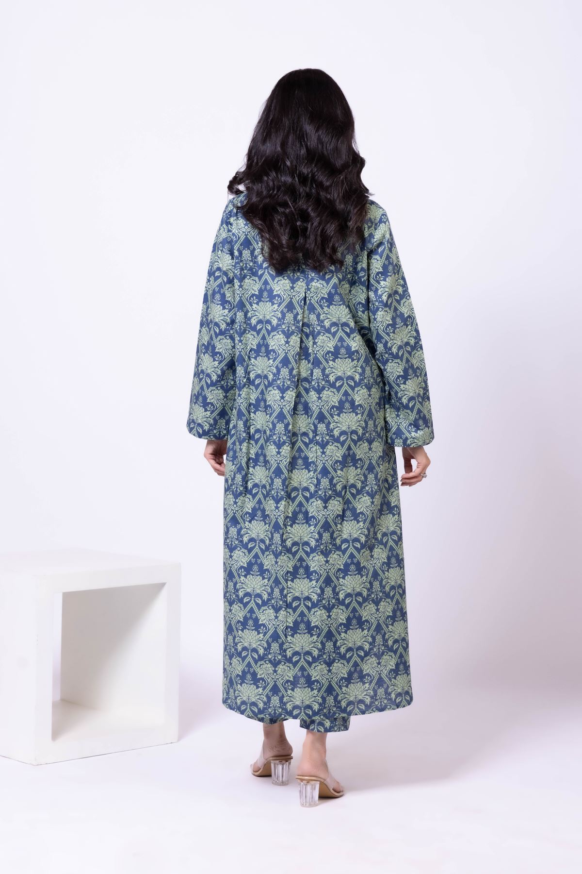 Printed Khaddar Kurta - 25-09-11E11-08TA-VG