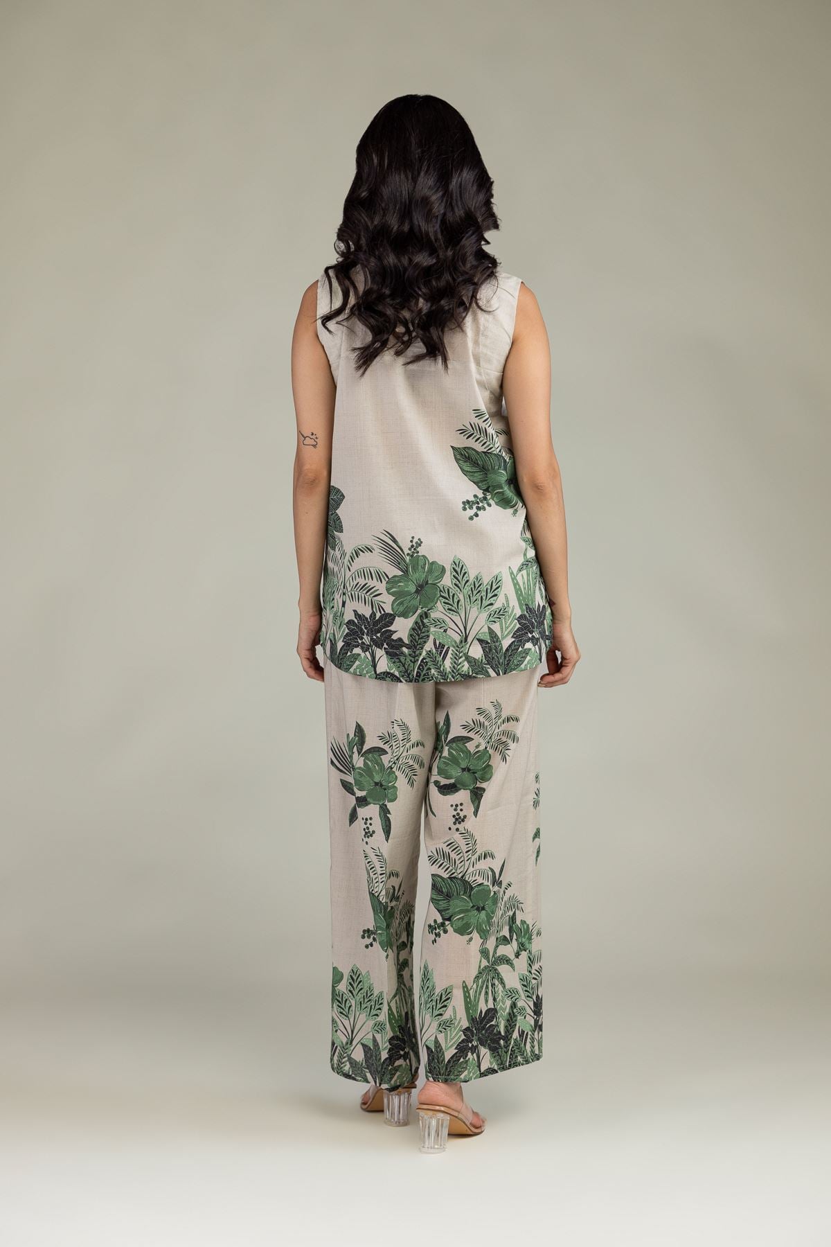 Printed Cambric Floral Cambric Tunic - 6-26-207-B-E1-VG