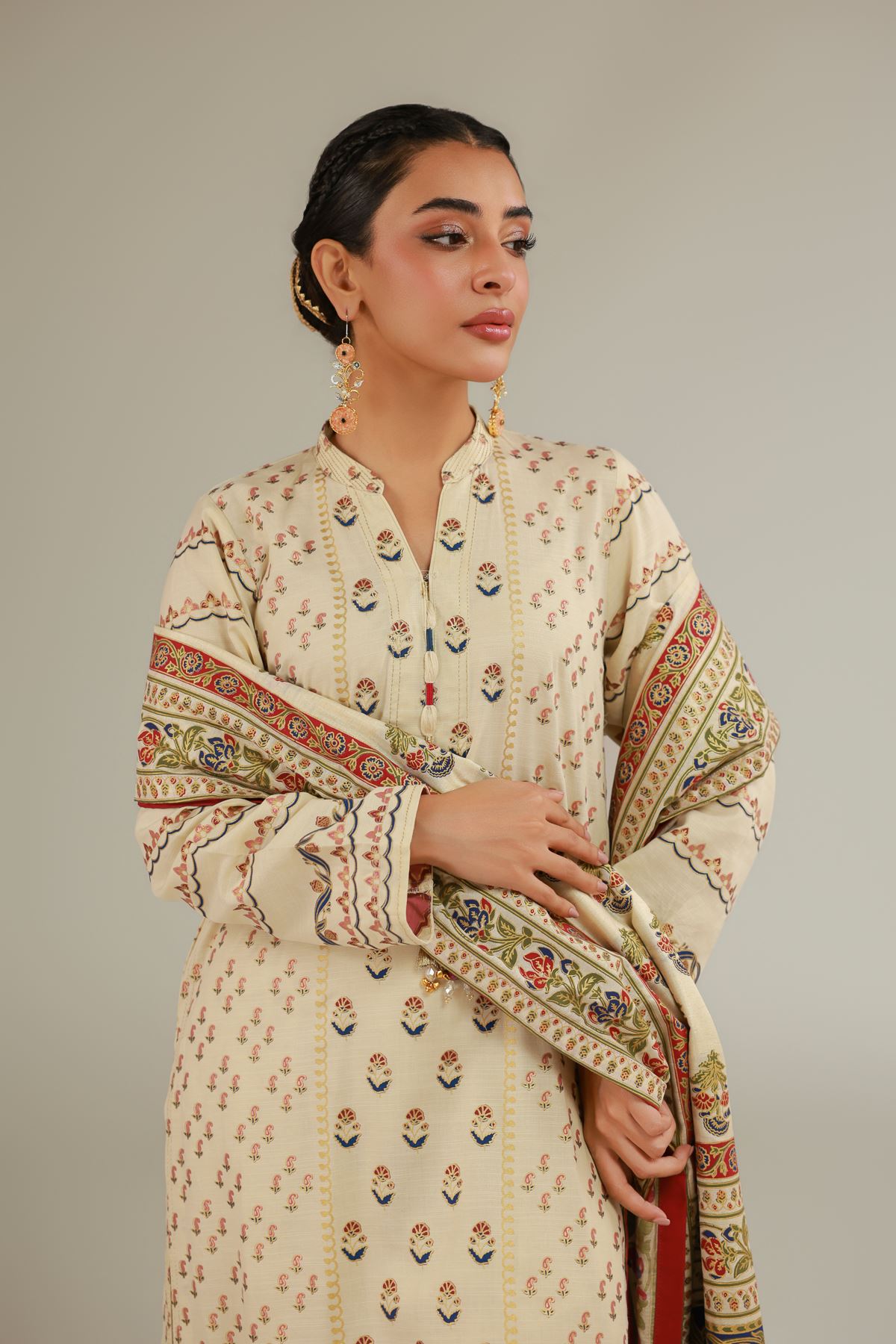 Raw Silk 3 Piece Co-ord Set - 12-26-114-F-E-VG