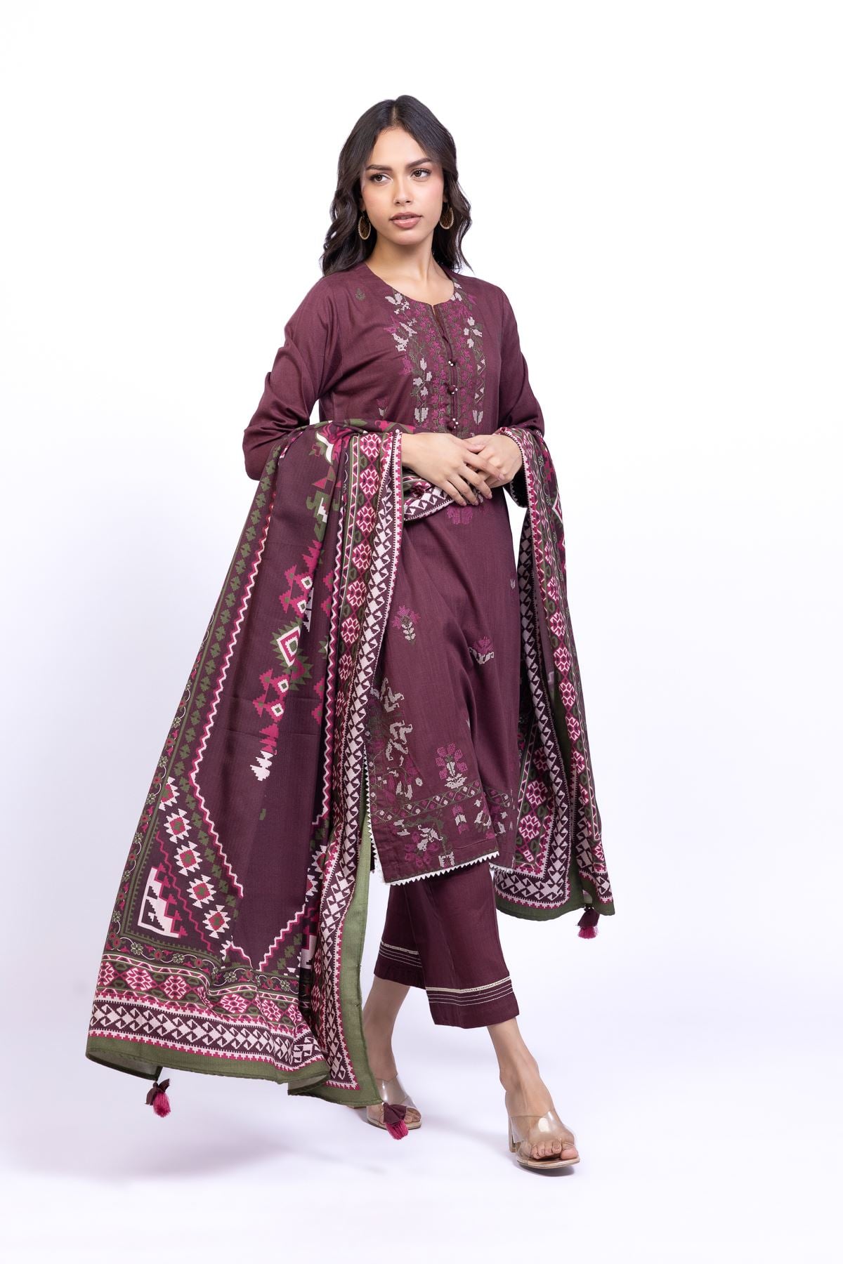 Printed Polyester Twill Dupatta - OTD4-EX22-08BA-VG
