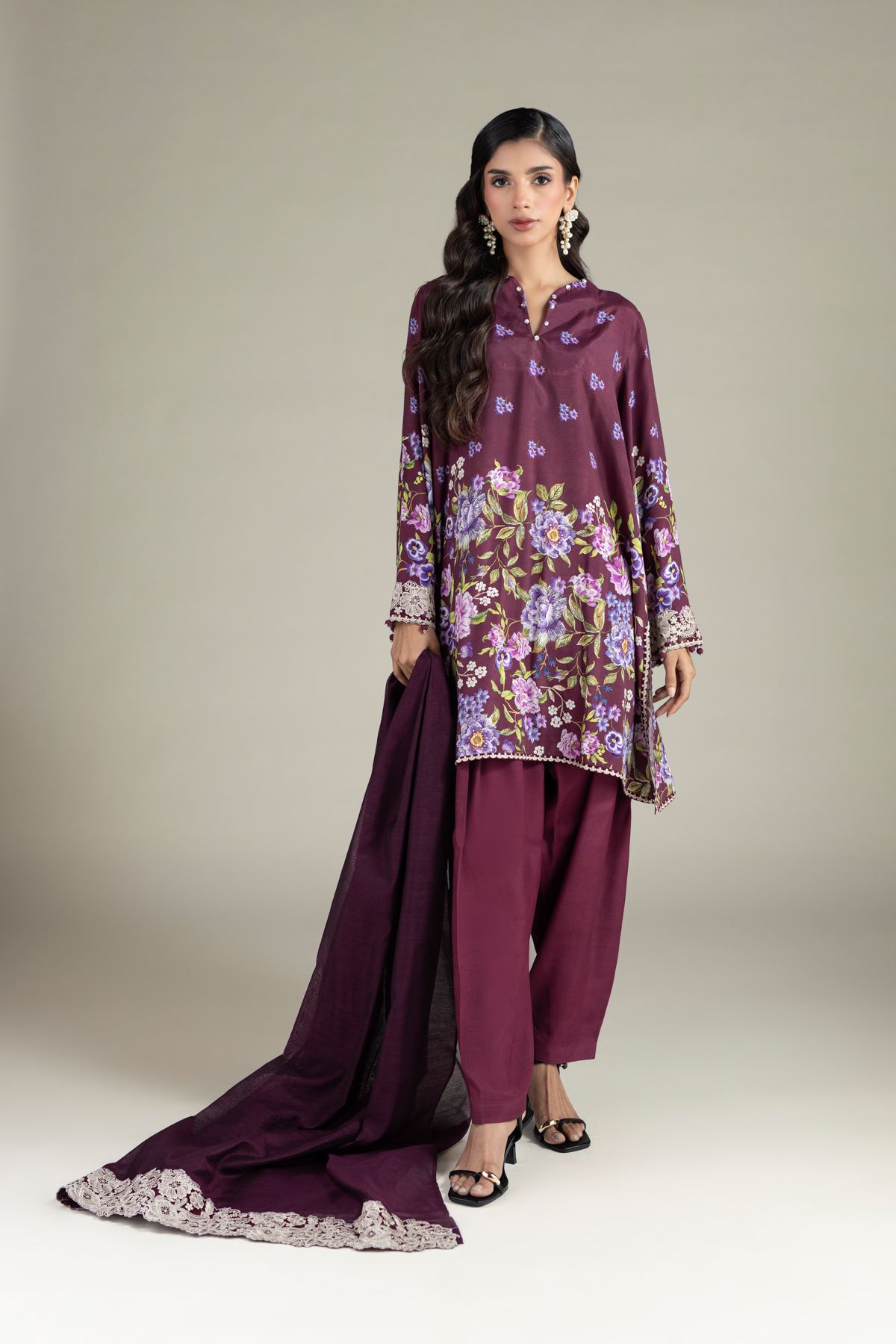 Embroidered Raw Silk Silk 2-Piece Tailored - 1-26-250-B-H1-VG