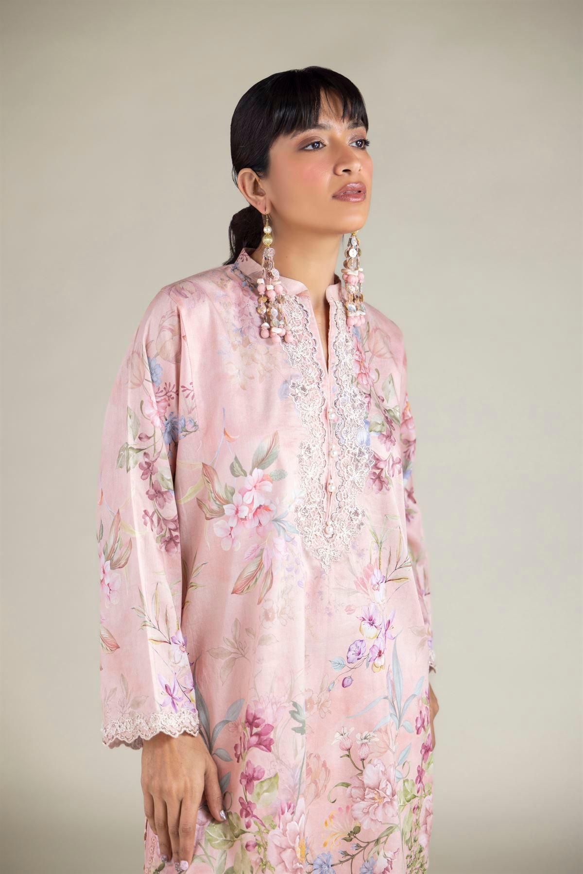 Embroidered Satin Fabrics 2 Piece | Top and Bottom - A113-26-111EE1-VG