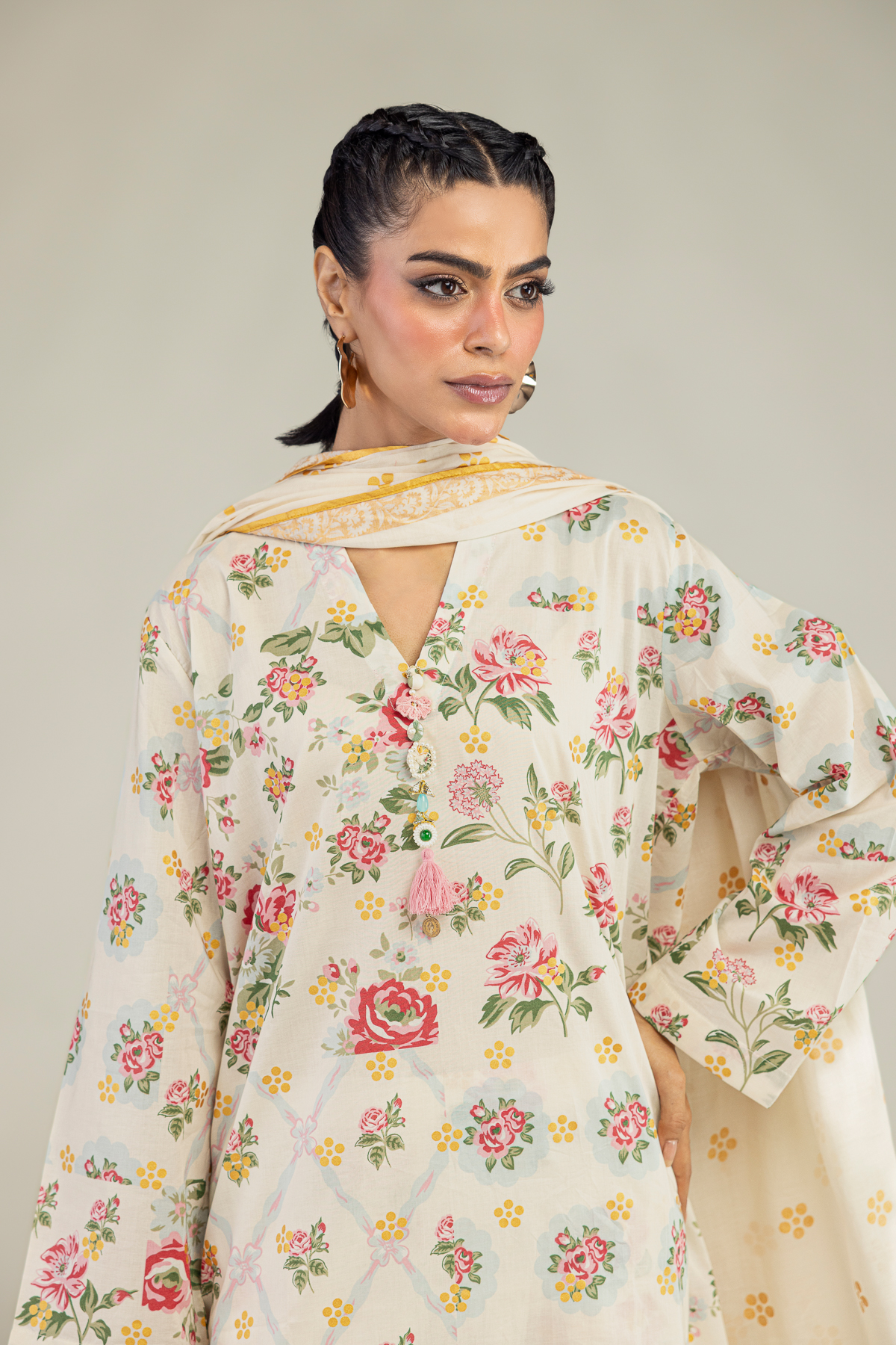 Printed Lawn Lawn Dupatta - 1-26-236-A-I2-VG