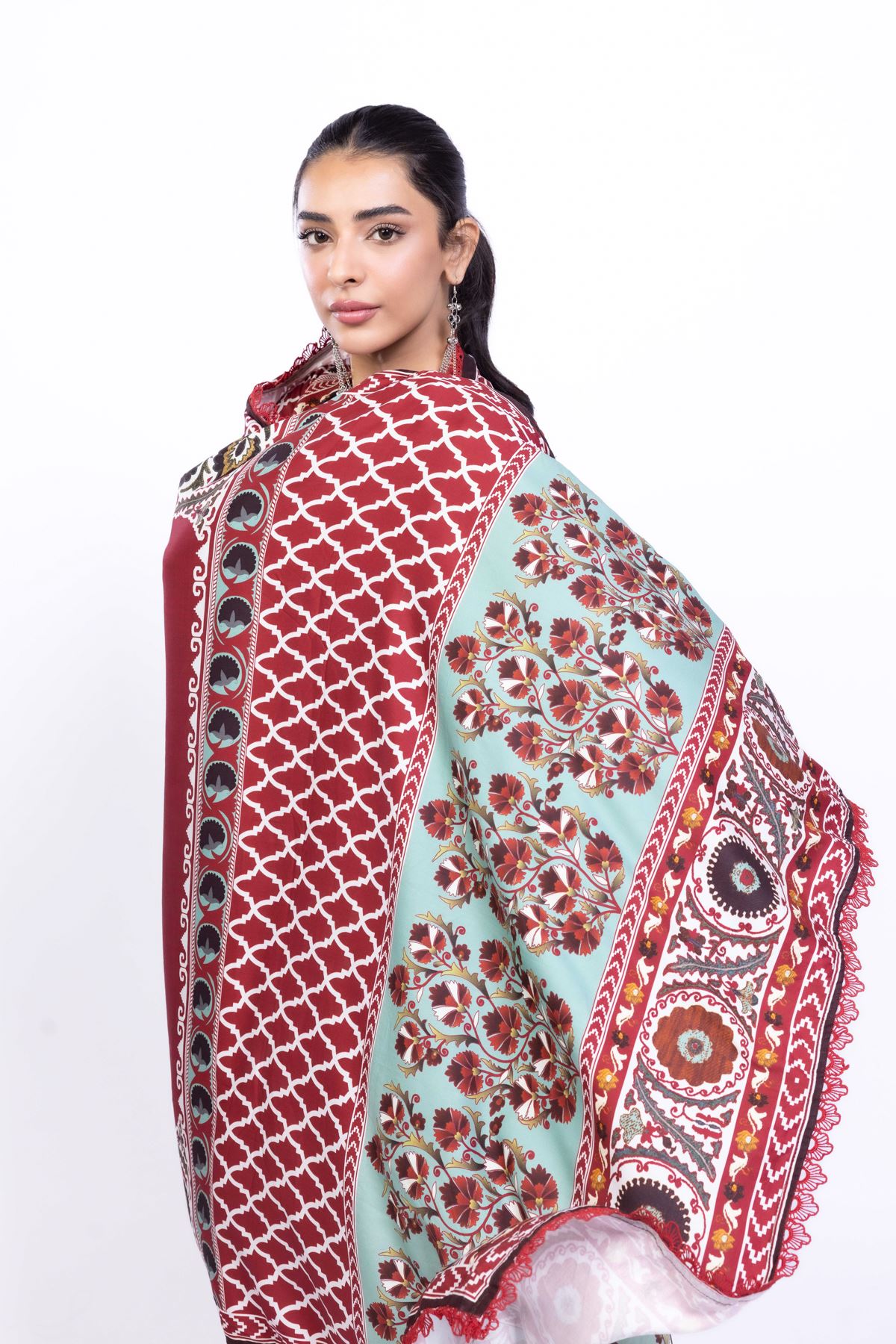 Printed Marina Dupatta - 25-08-8E6-08BA-VG