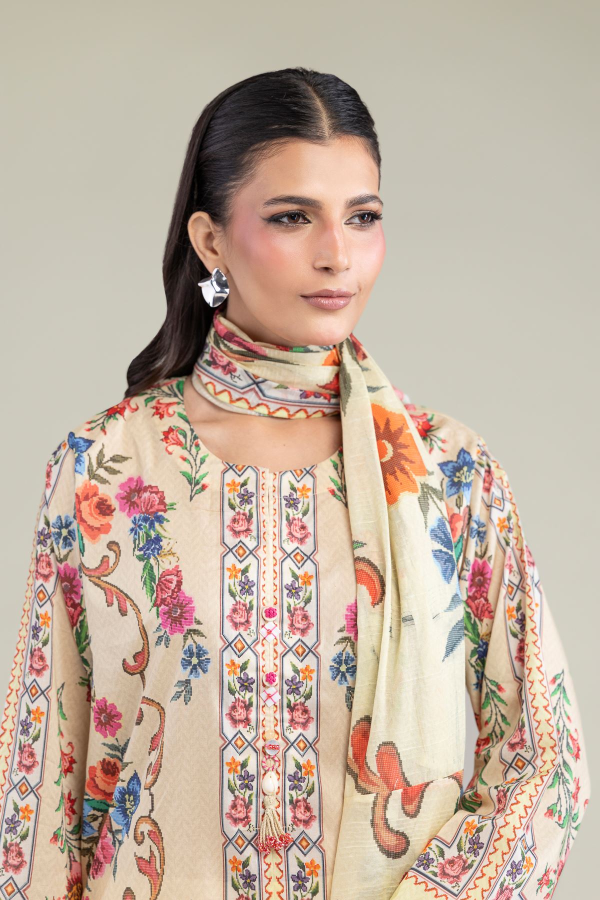 Printed Lawn Fabrics 3 Piece - A22-26-214FH1-VG