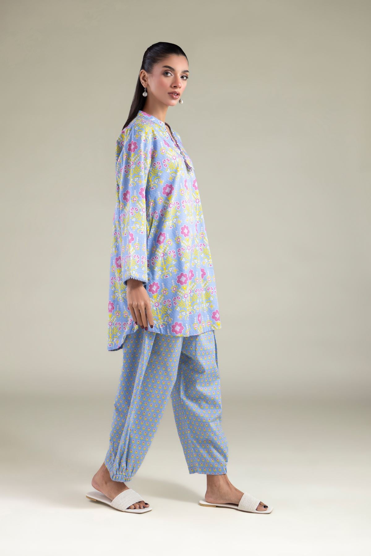 Printed Cotton Dobby Shalwar - 1-26-110-A-G-VG
