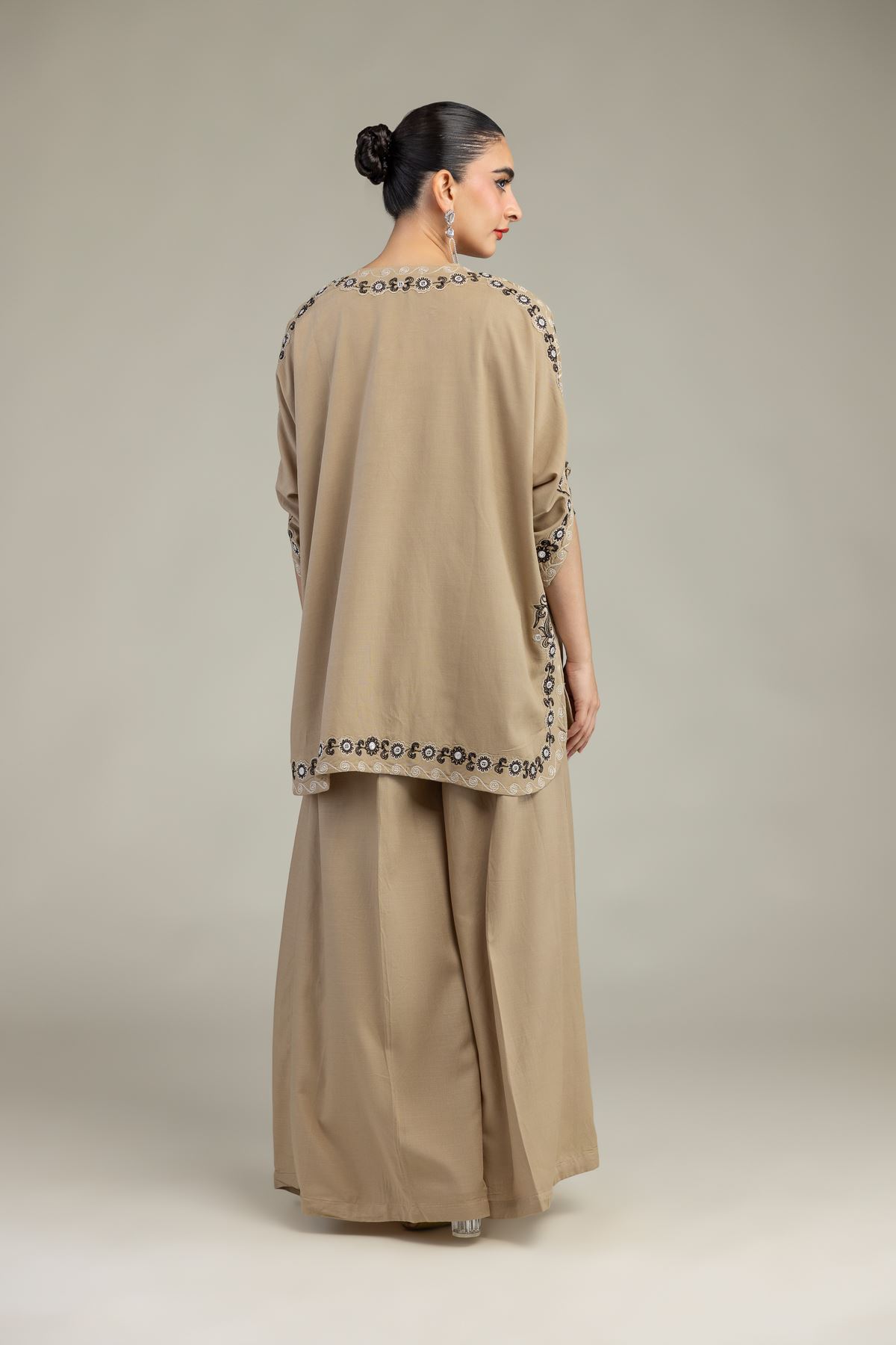 Embroidered Raw Silk Beige Silk Kurta - 8-26-210-A-D1-VG