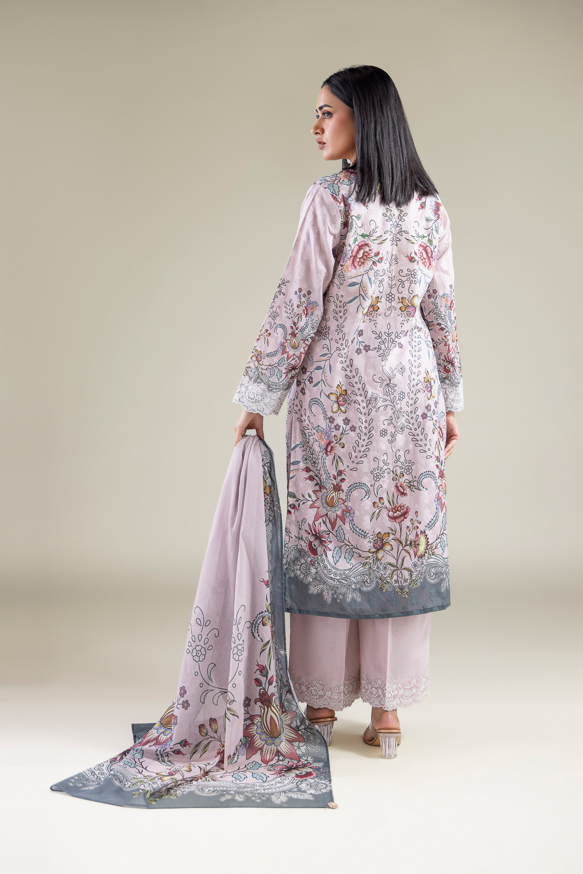 Embroidered Broshia Fabrics 3 Piece - T-A33-26-207FD1-VG